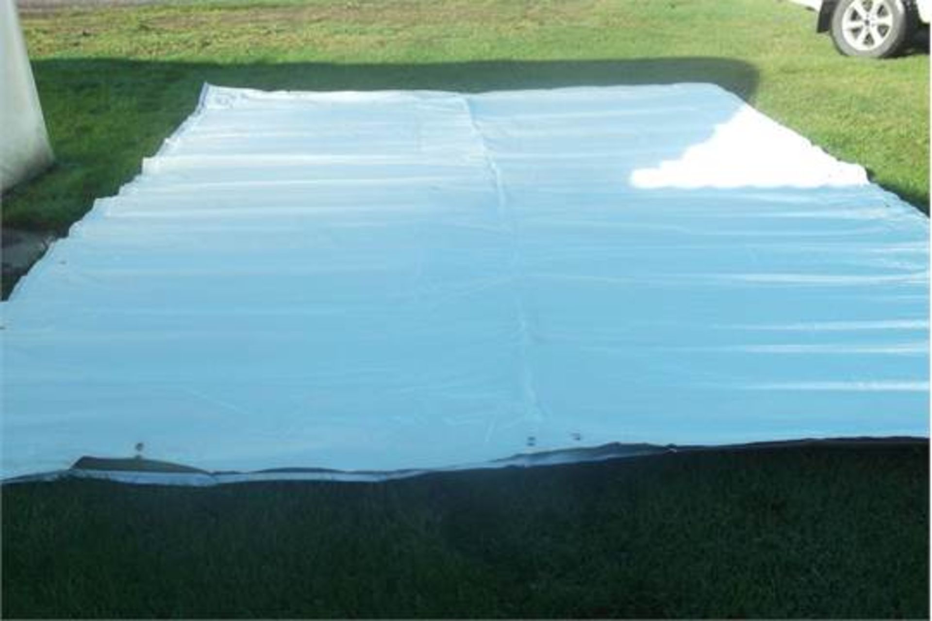 * Thermal insulated tarpaulin 13' x 20', double sided with brass eyelets, white both sides. Please