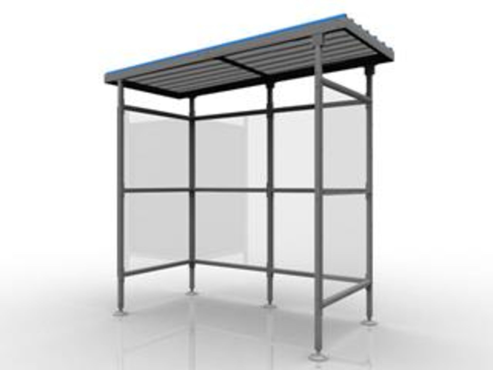 * 1 x 4/5 Person smoking shelter (1m x 2m), palletised and shrink wrapped (pallet weight approx 0.