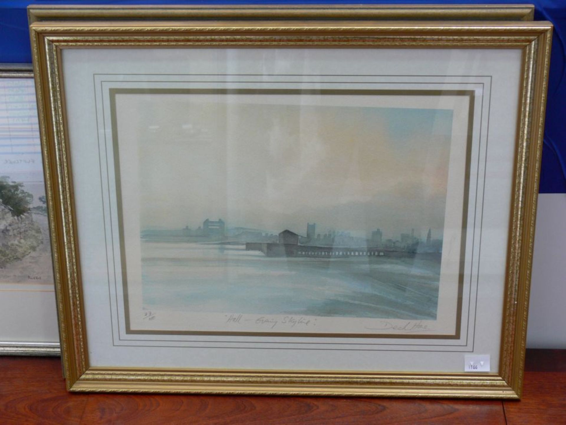 Water Colour of Hull Evening Skyline by Derek Hare, Limited Edition 37/100, 29.5cm x 39cm; - Image 4 of 9