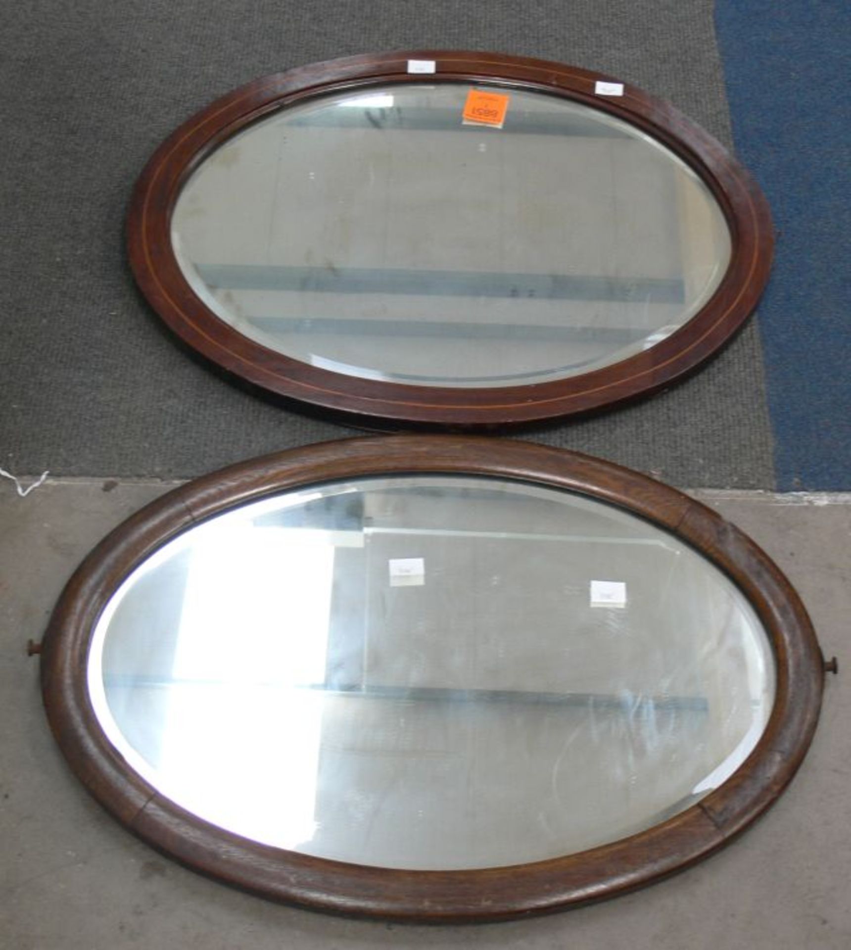 Two Wooden Framed Mirrors (68cm x 54cm/45cm x 68cm) (2) (est £20-£30)