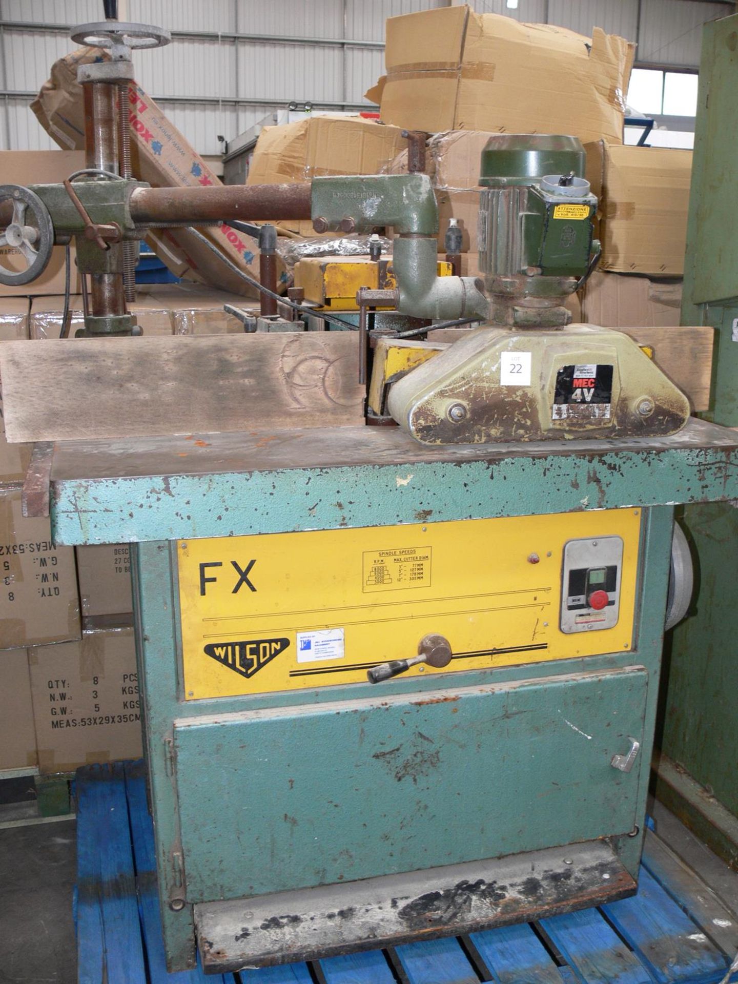 * Wilson FX Spindle & Power Feed, Spindle Speeds 3000/4500/6000/8000 3PH. Please note there is a £10 - Image 3 of 3