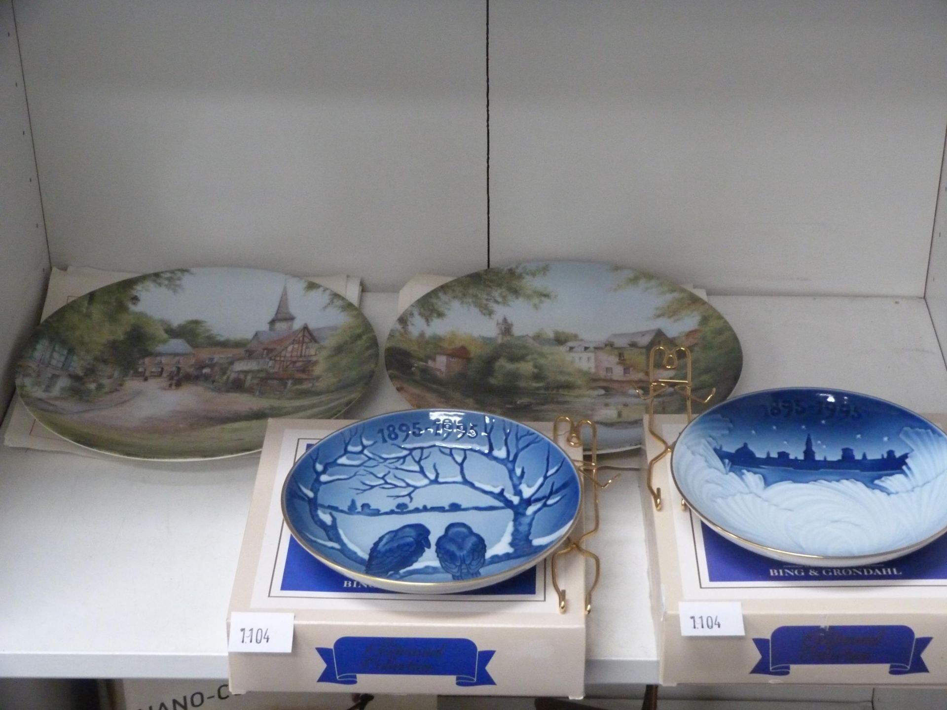 Two shelves to contain two Bing & Grondahl Collectors Plates (Boxed), two Limoges Limited Edition - Image 2 of 4