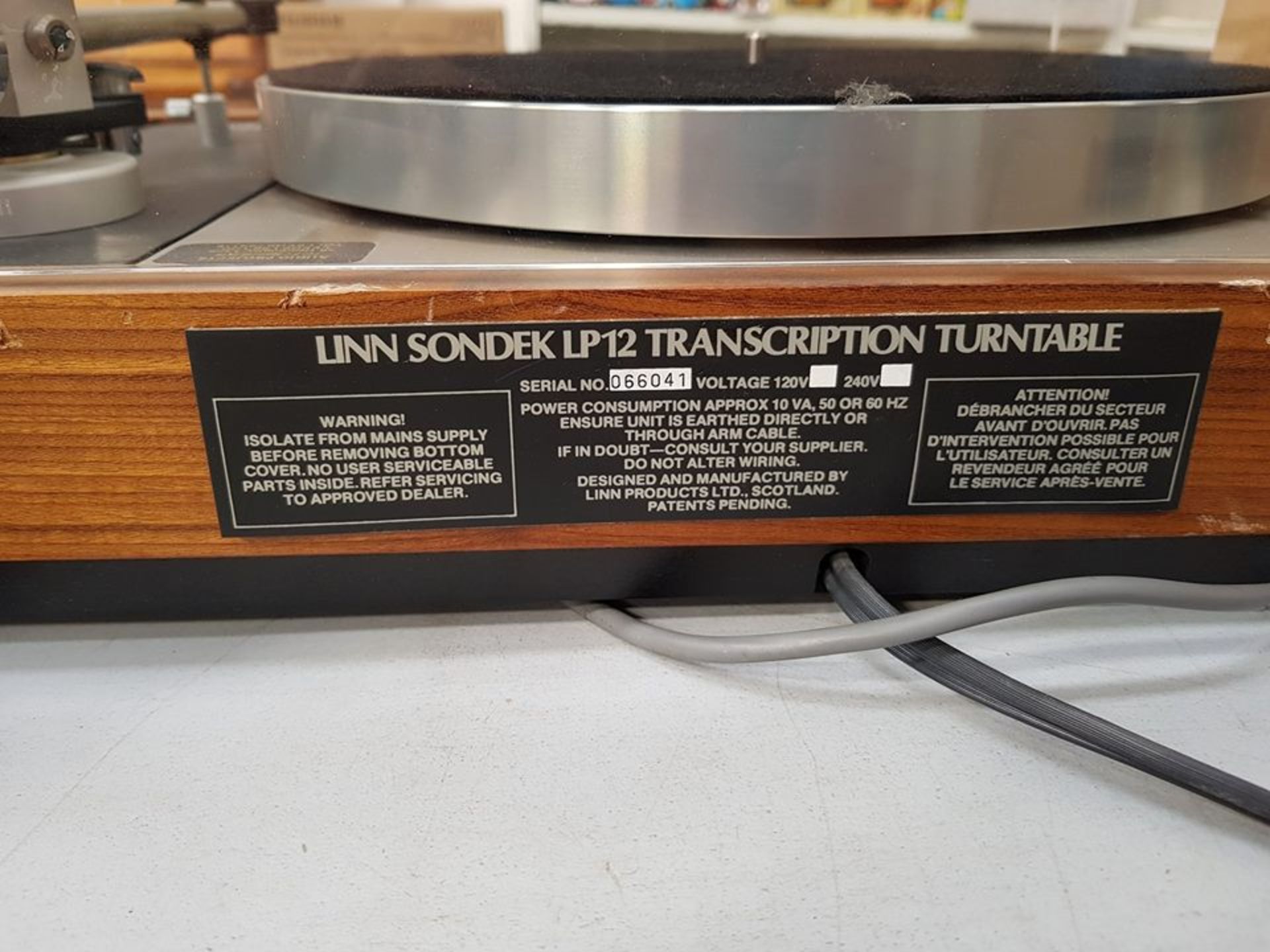 A Linn Sondek LP12 Transcription Turntable (serial number 066041) (untested) (est. £30-£40) - Image 2 of 7