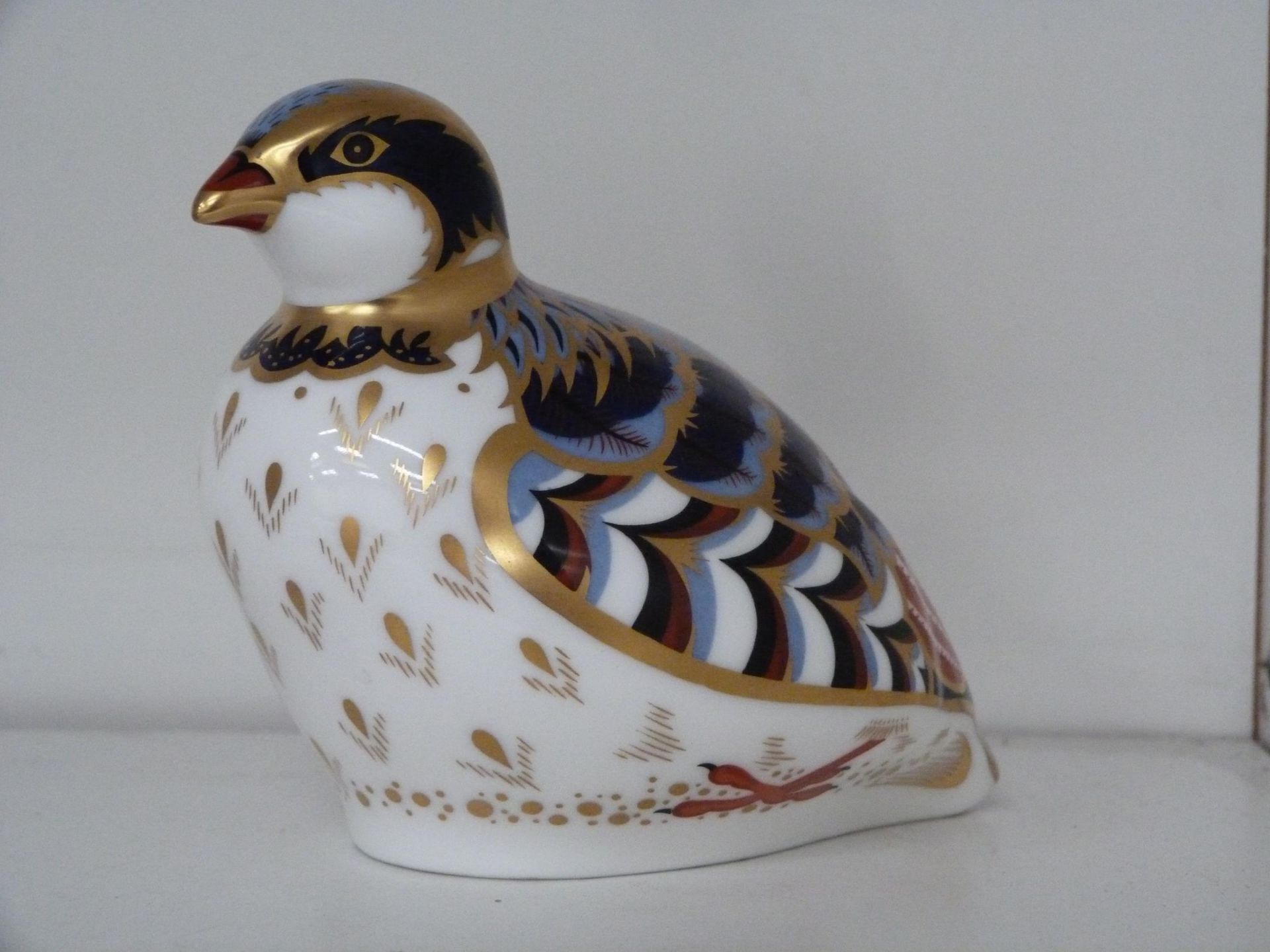 Royal Crown Derby Paperweight - Red Legged Partridge (8-9cm tall) with stopper (est. £20 - £40)