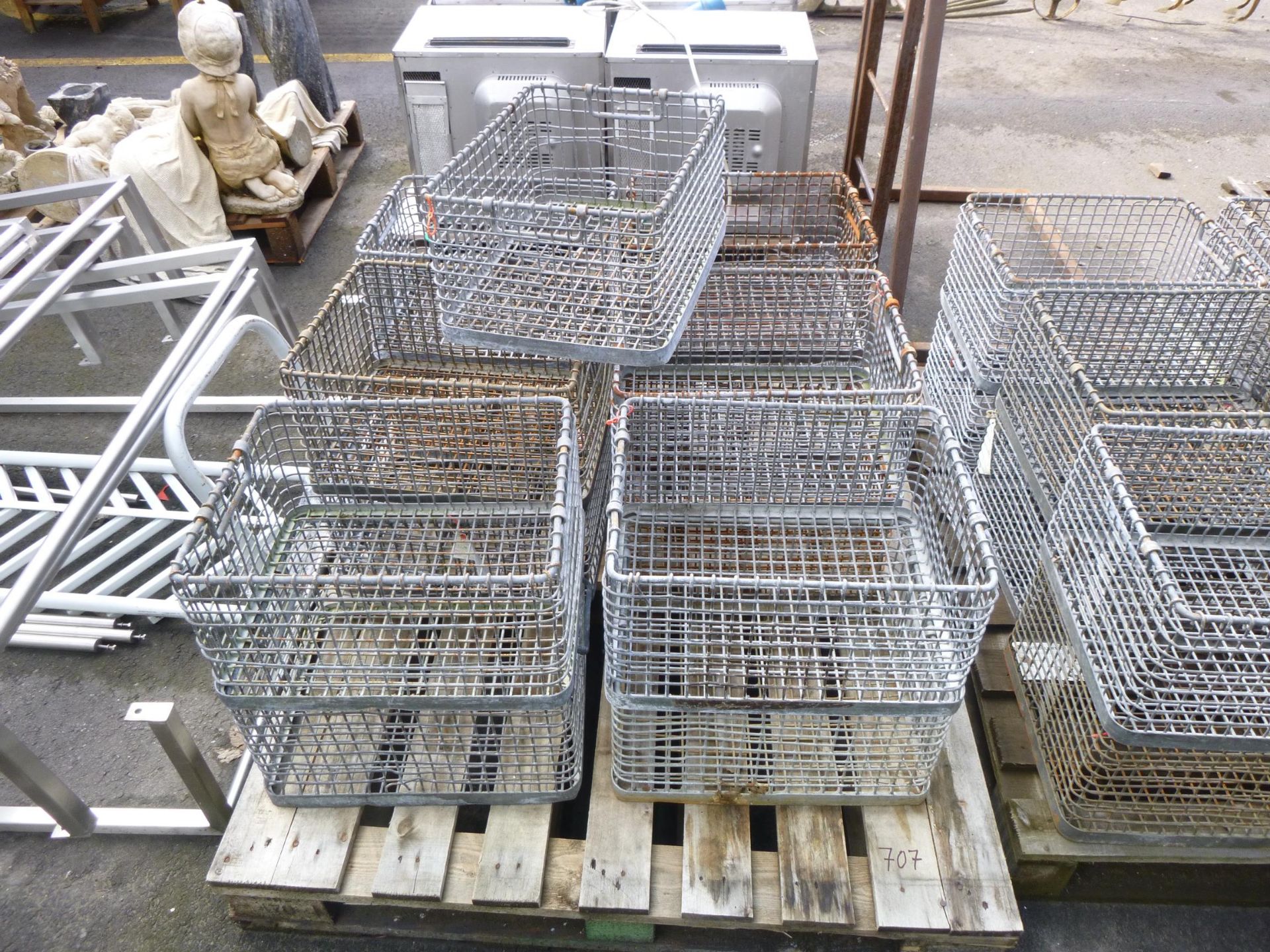 * 16 x Metal Mesh Baskets with Handles. Please note there is a £10 Plus VAT Lift Out Fee on this lot