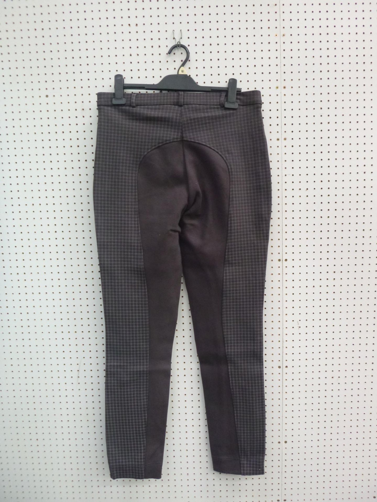 * Two pairs of New Bridleway Ladies Jodhpurs. A ladies Cotton Knitted Checks size 36 in Brown/ - Image 2 of 4