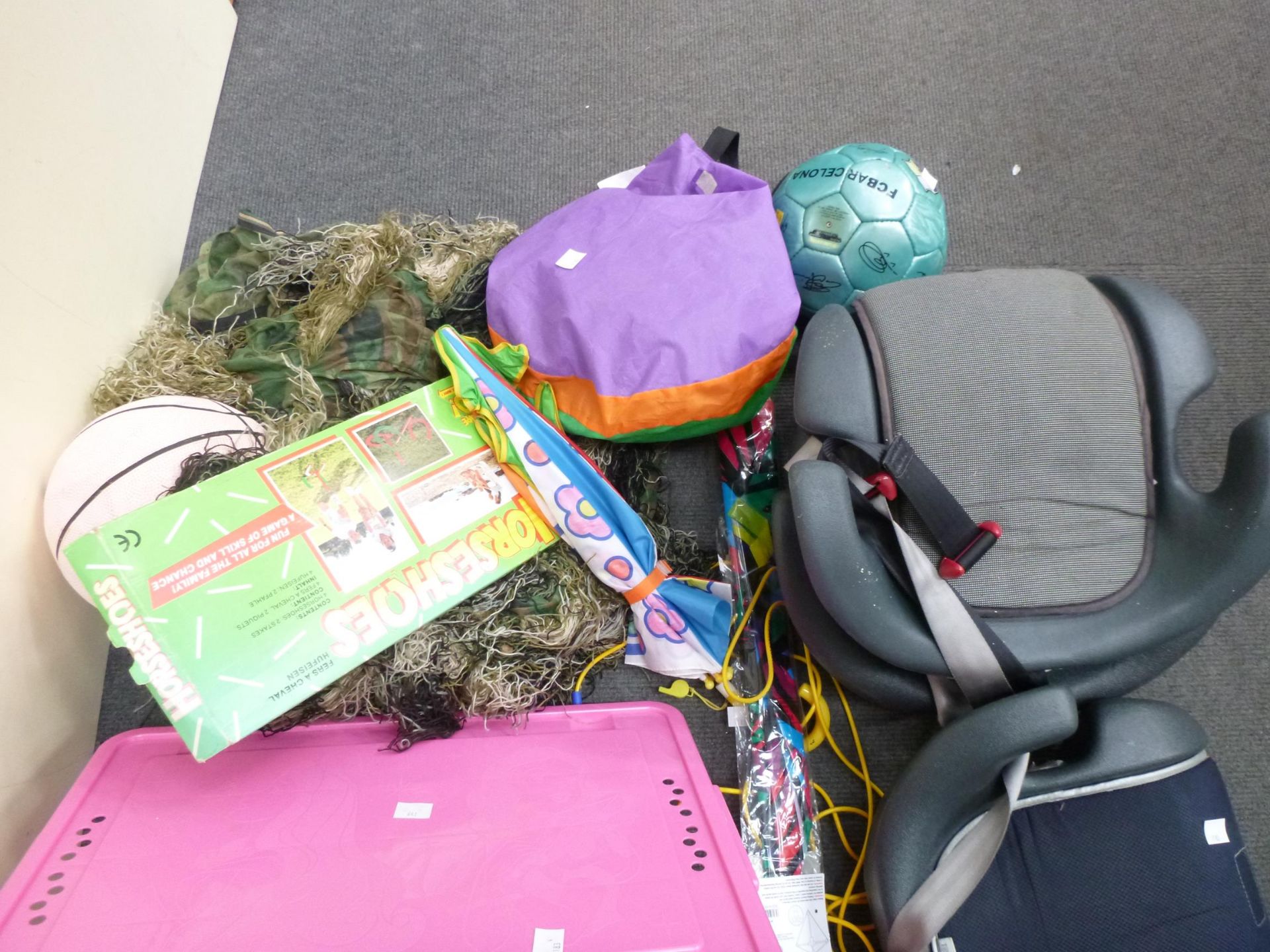 An Assortment of items to include a Child's Umbrella, Booster Seats, Barcelona Football, Craft - Image 2 of 2