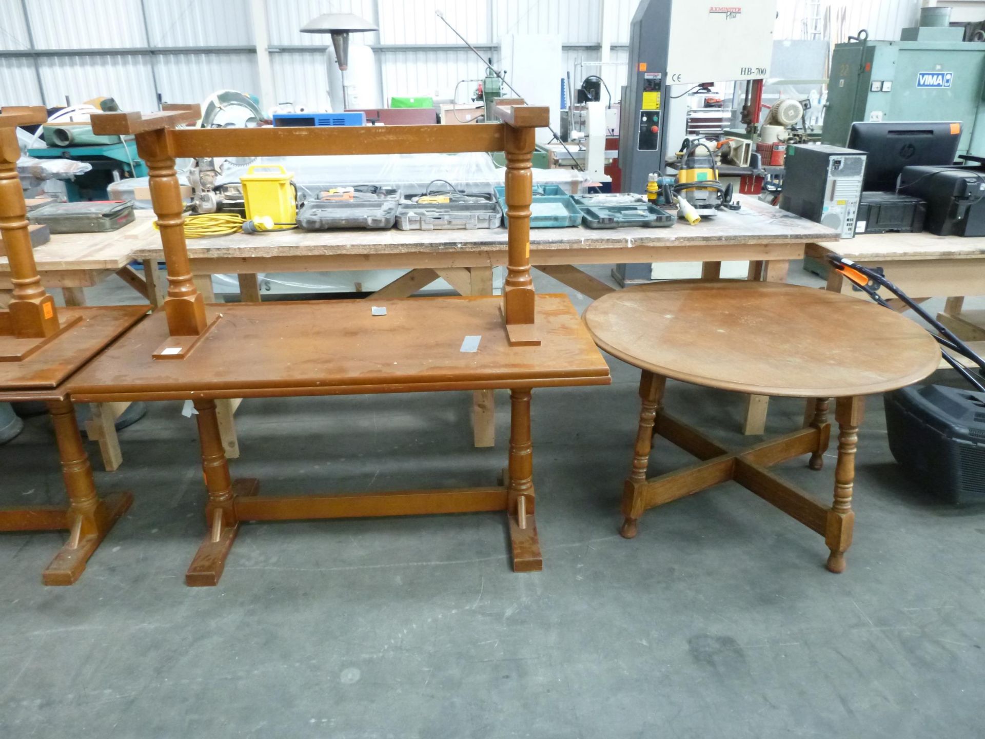 2 x Matching Rectangular Pub/Cafe Tables with a Round Table