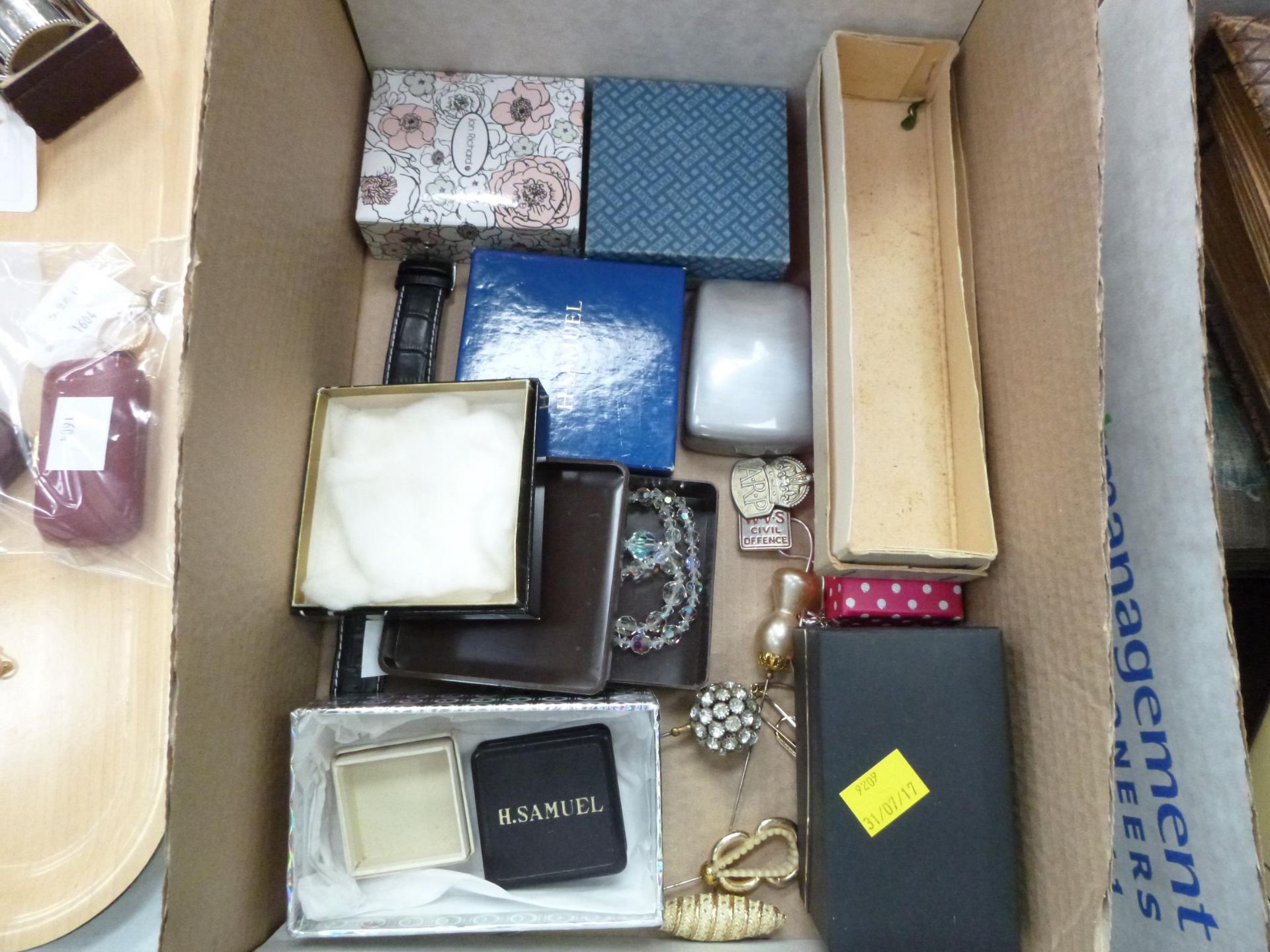 A box to contain a selection of costume jewellery - Boxed. Jon Richard Bird of Paradise Brooch, - Image 2 of 3