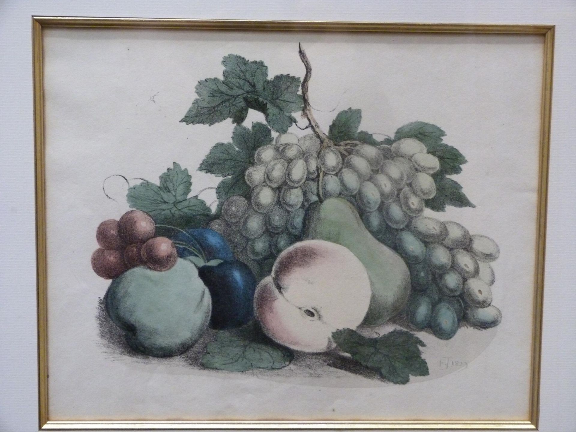 A Pair of Colour Prints depicting Children, a framed Lithograph Study of Fruit and a colour Print - Image 5 of 5