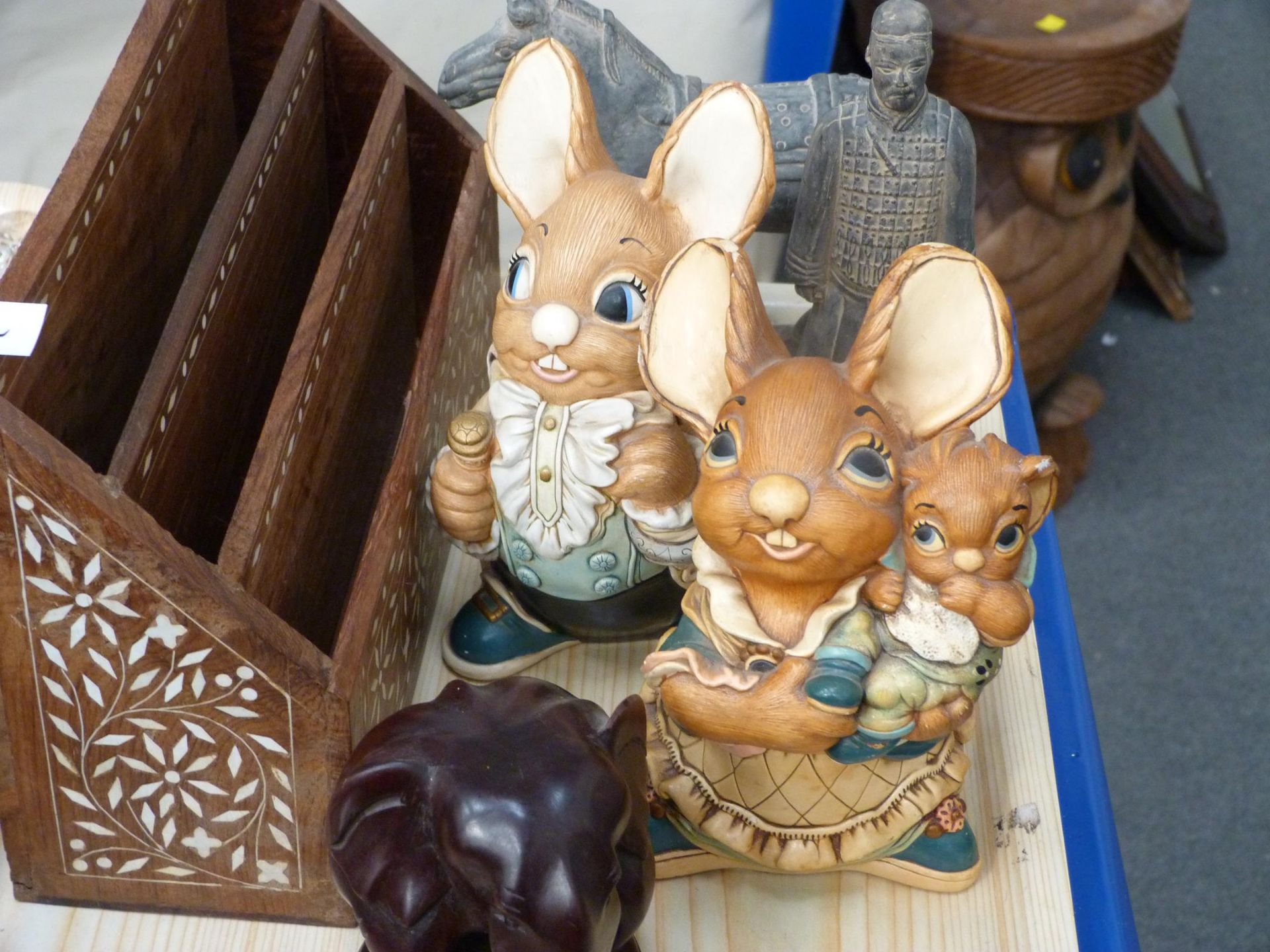 Four trays of Collectables to include Pendelfin Rabbits, The Victoriana Stationery Box, A 1920's - Image 3 of 3