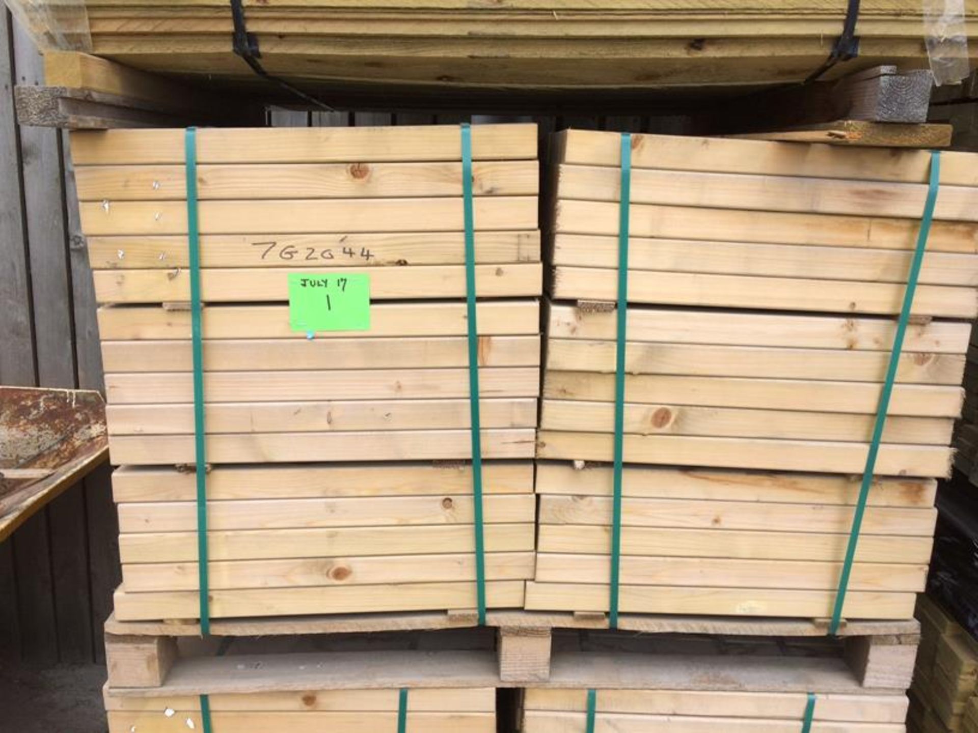 * Timber: 47x75 (45x70), 4 rounded corners, tanalith treated, 330 pieces @ 585mm length. Sellers