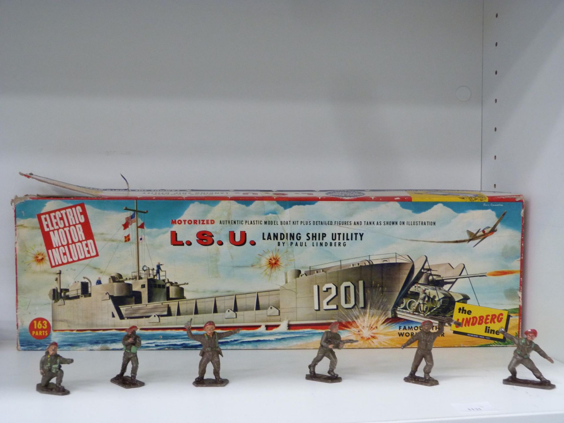 A shelf to feature a selection of Military Dinky Toys, a B.O.A.C Dinky Bus, Plastic Toy Soldiers and - Image 2 of 6