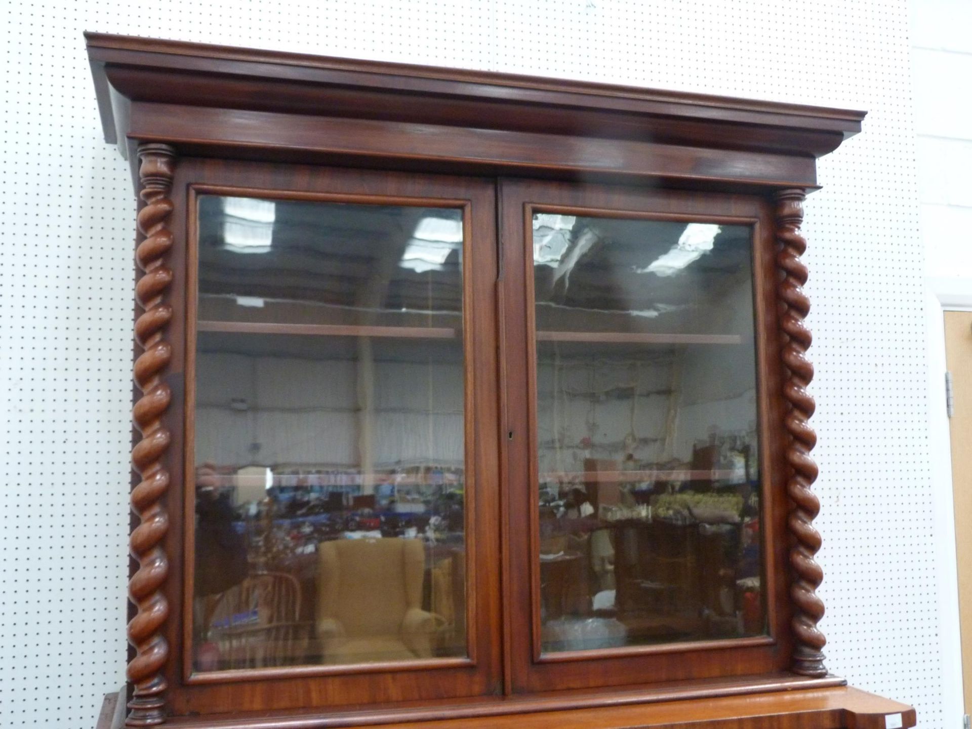 A large and impressive Victorian Mahogany Scottish Ogee Chest and Cabinet. The bookcase top with - Image 3 of 7