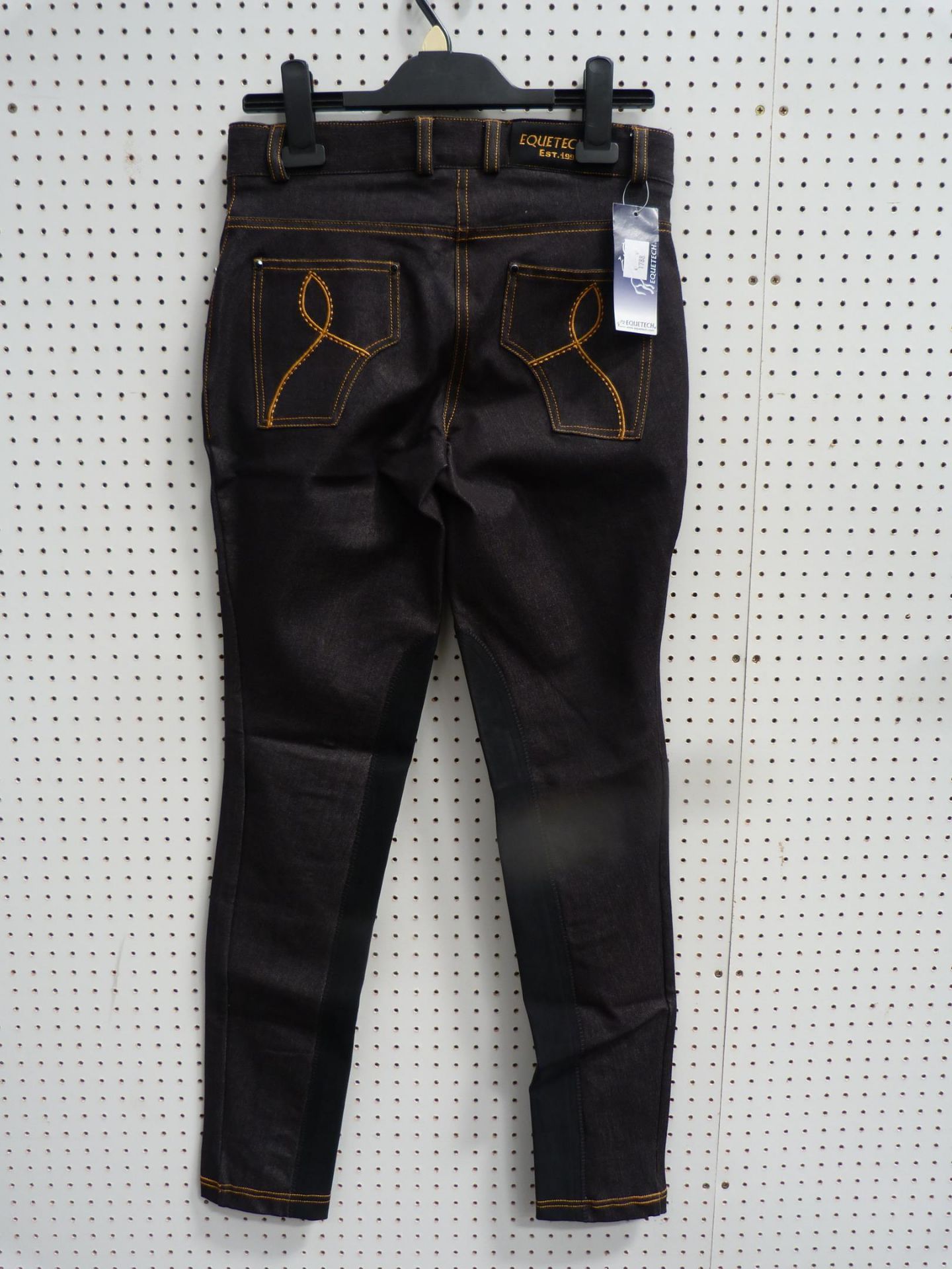 * Two Pairs of New Equatech Skinny Riding Jeans in Black Denim. One Pair size 8 long the other 16 - Image 2 of 2
