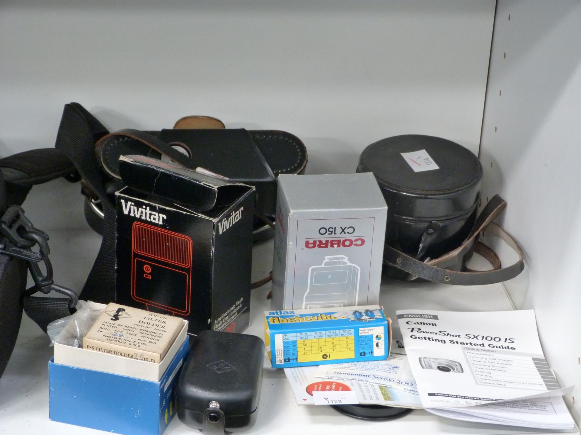 A selection of Camera Equipment to include Cases, a Lens Vivitar Flash and a Praktica MTL3 Camera ( - Image 2 of 3