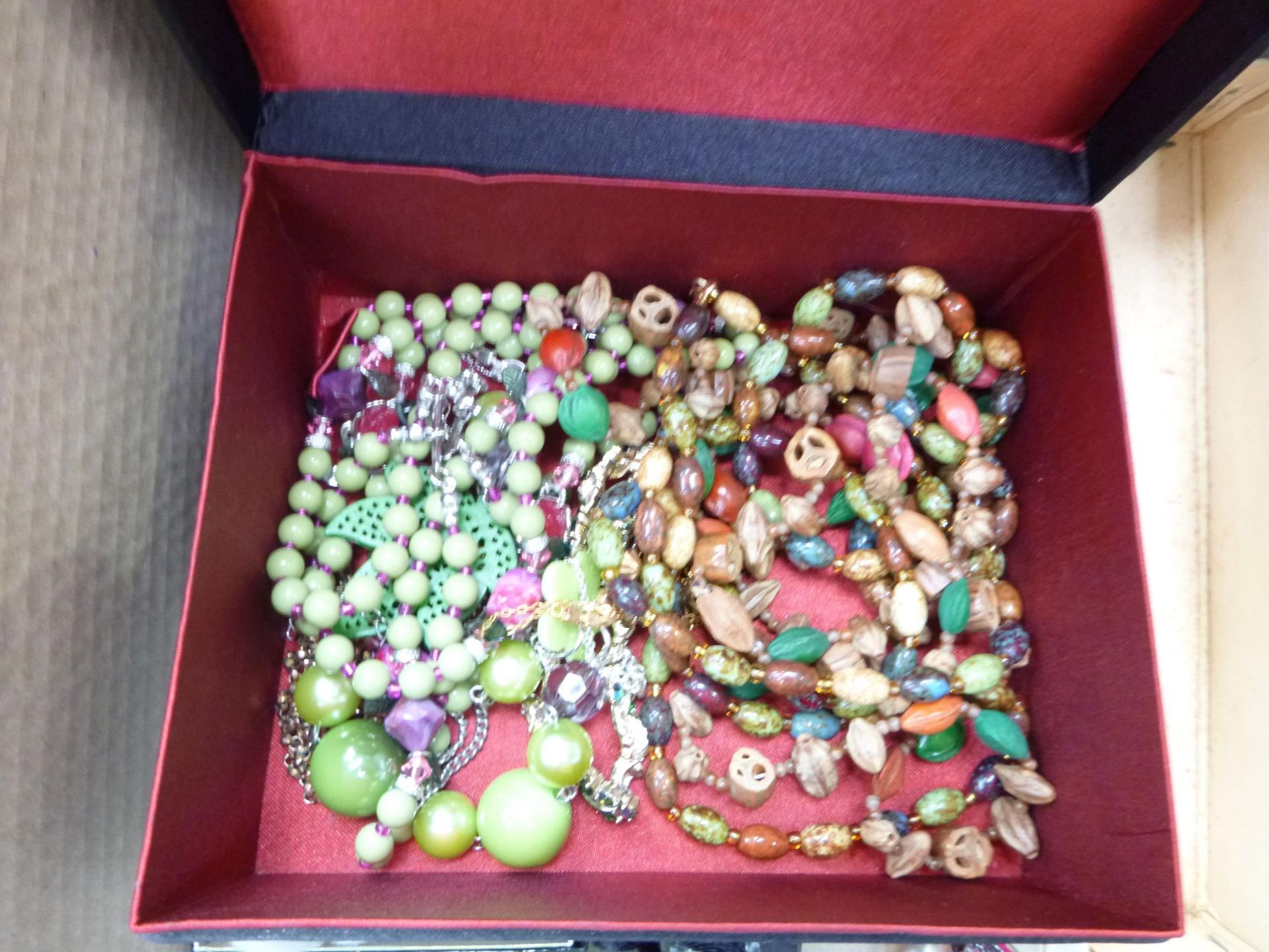 A box to contain a selection of costume jewellery - Boxed. Jon Richard Bird of Paradise Brooch, - Image 3 of 3