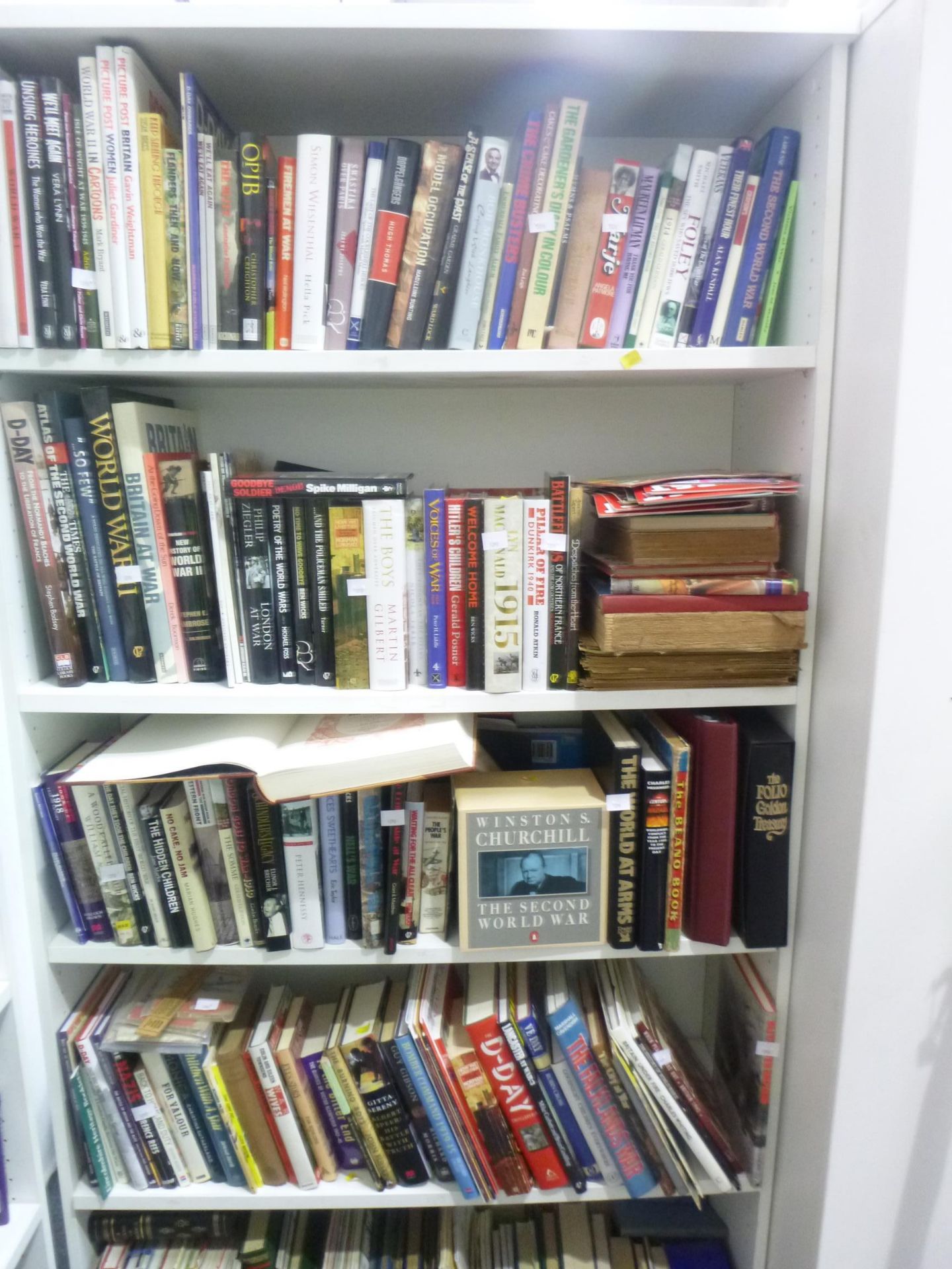 4 x Shelves of Hardback, Paperback Football Programs etc - Titles include World War II and many