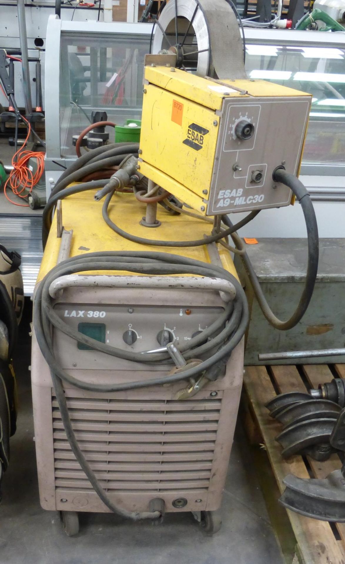 * An Esab LAX 380/A9-MLC30 Welder, 3PH. Please note there is a £10 + VAT Lift Out Fee on this lot