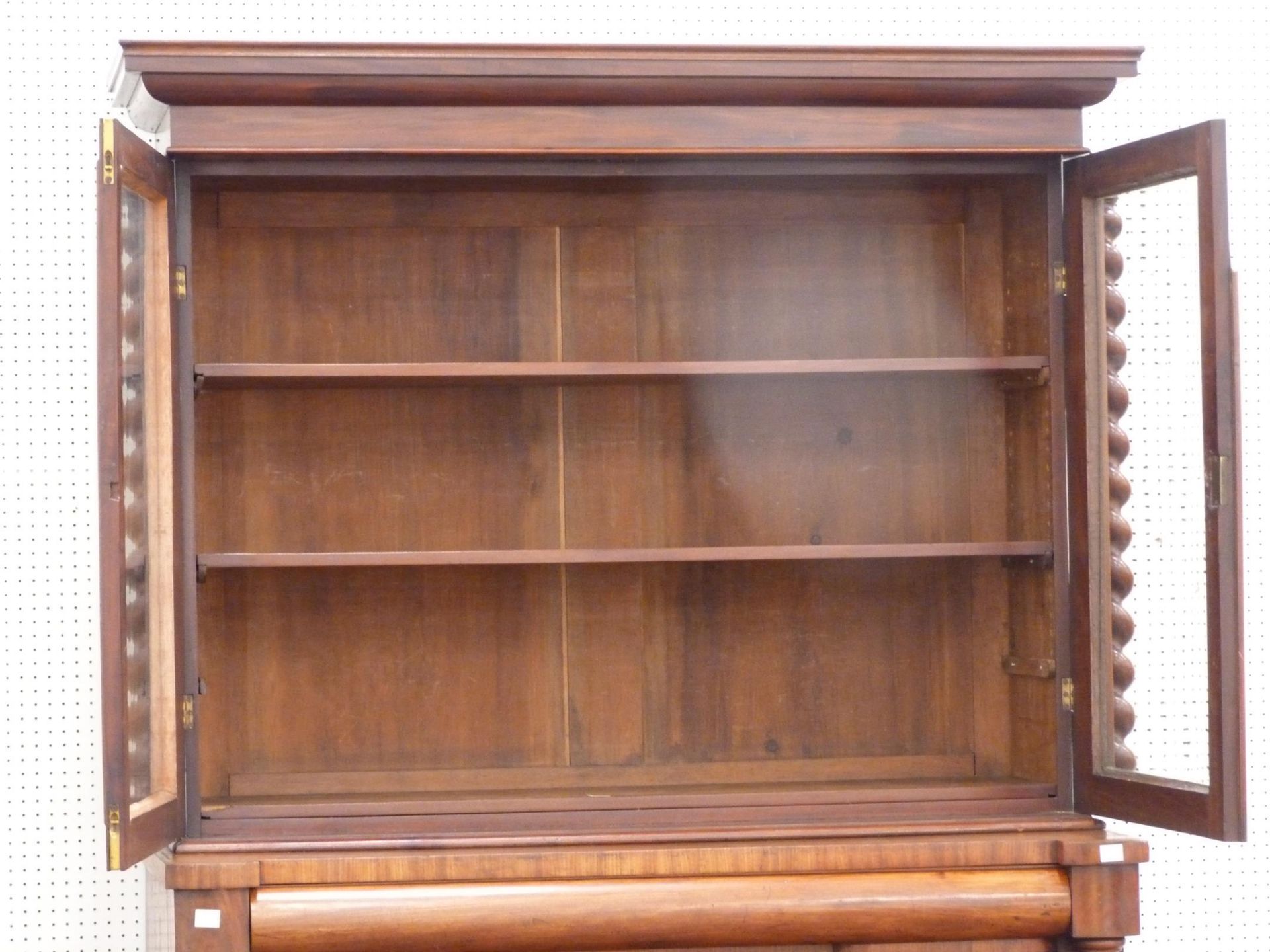 A large and impressive Victorian Mahogany Scottish Ogee Chest and Cabinet. The bookcase top with - Image 6 of 7