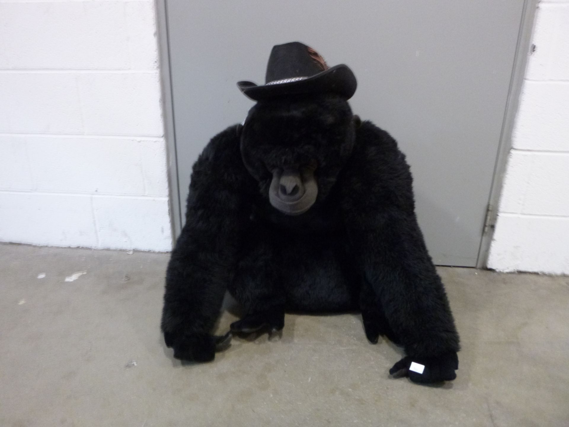 A Large Stuffed Silverback Gorilla Toy with Cowboy Hat (2) (est. £30-£50)