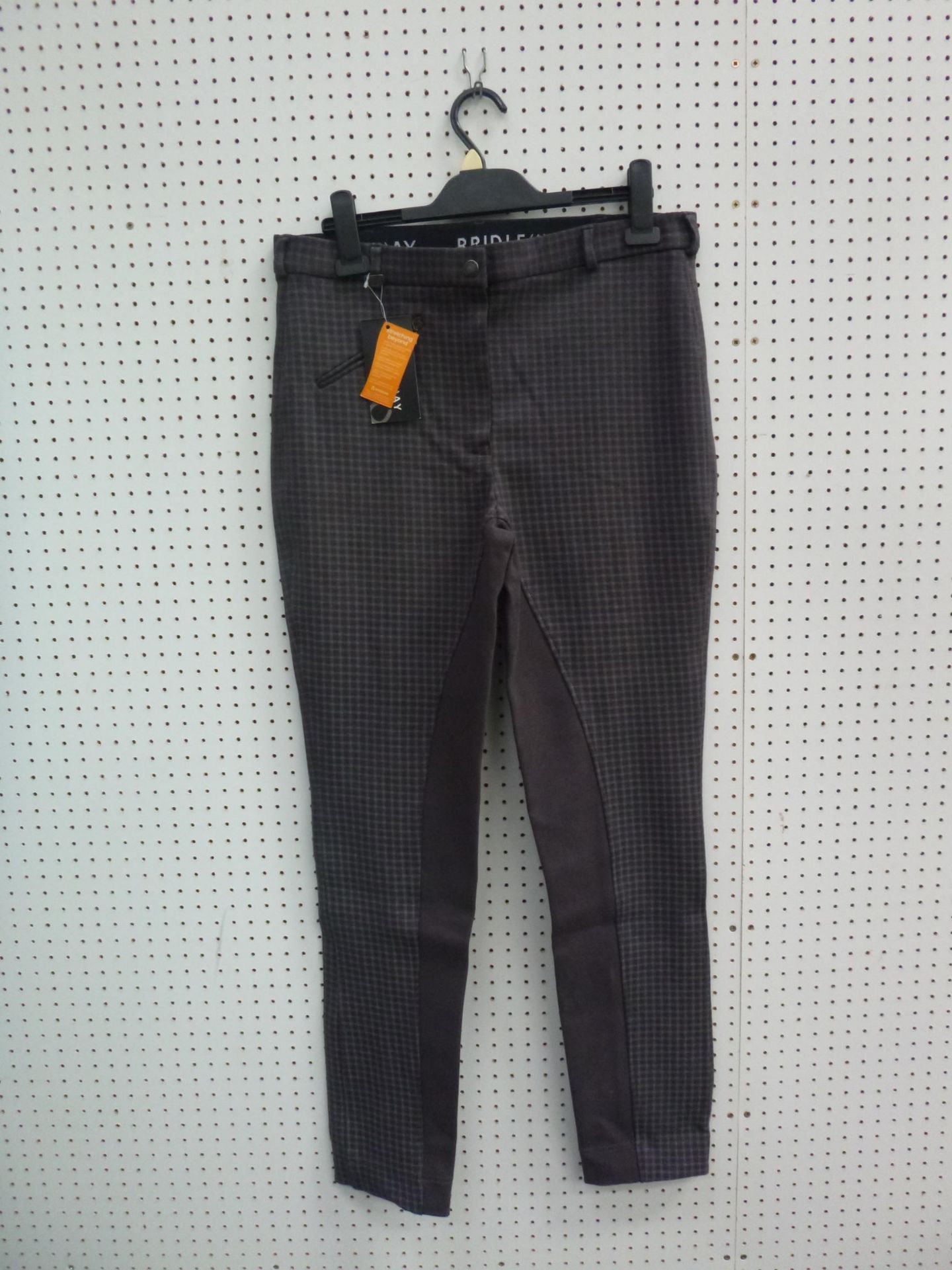 * Two pairs of New Bridleway Ladies Jodhpurs. A ladies Cotton Knitted Checks size 36 in Brown/