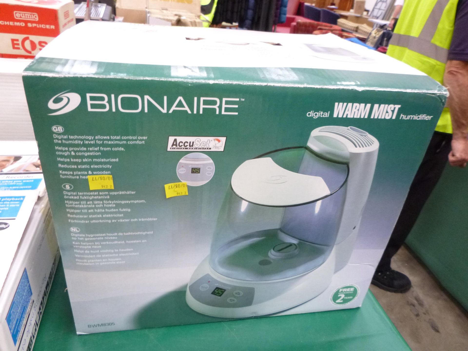 A Philips DVDR3380 DVD Player/Recorder (in box) along with a Bionaire Digital Warm Mist Dehumidifier - Image 3 of 3