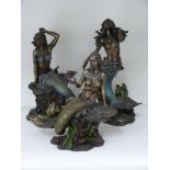 This is a Timed Online Auction on Bidspotter.co.uk, Click here to bid. Three Bronze Effect Resin