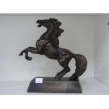 This is a Timed Online Auction on Bidspotter.co.uk, Click here to bid. Two Bronze Effect Resin Horse