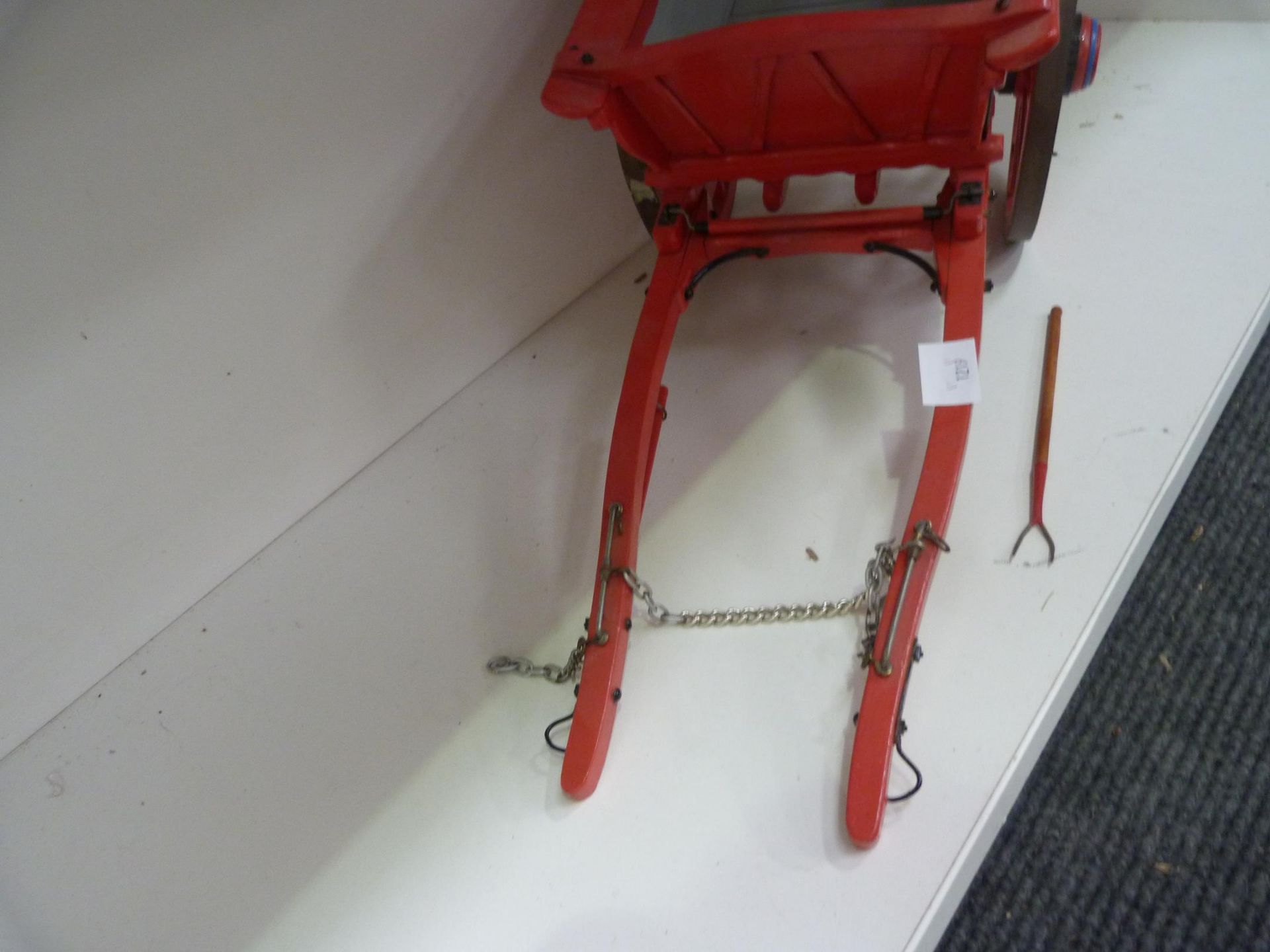 A Scratch Built Cart (H19cm, W23cm, L51cm) with Pitch Fork (est £20-£40) - Image 2 of 4
