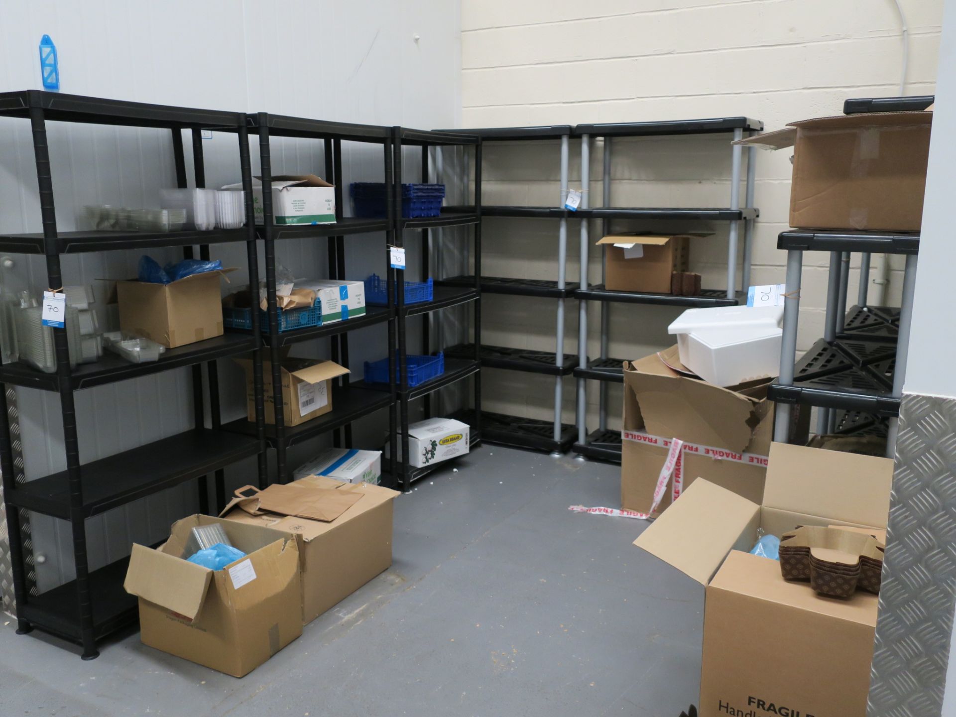 * 7 x Bays of Plastic Stores Racking. Please note this lot is located at Unit