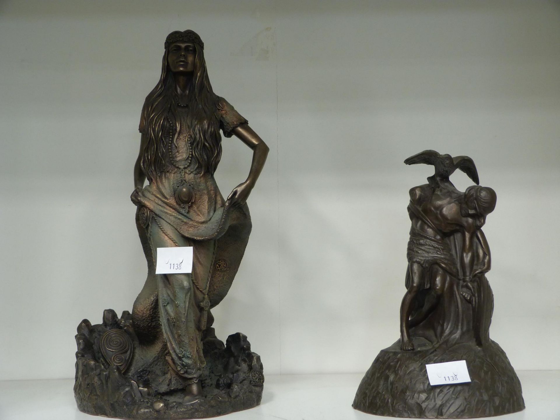 Two Bronze Effect Resin Figurines to include 'Spirit of the Dance' & Cuchulainn Figurines (32cm &