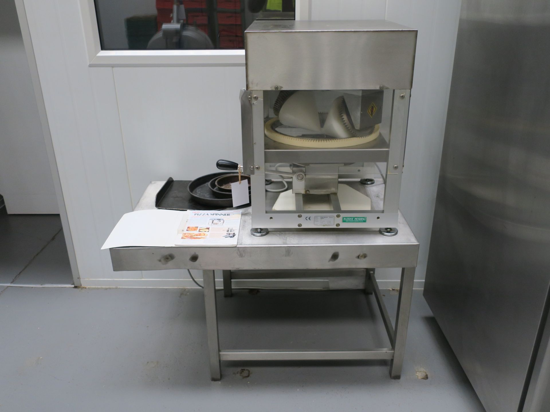 * 2007 Rheon PM001 Pizza Spinner and Stainless Steel Stand. Please note this lot is located at