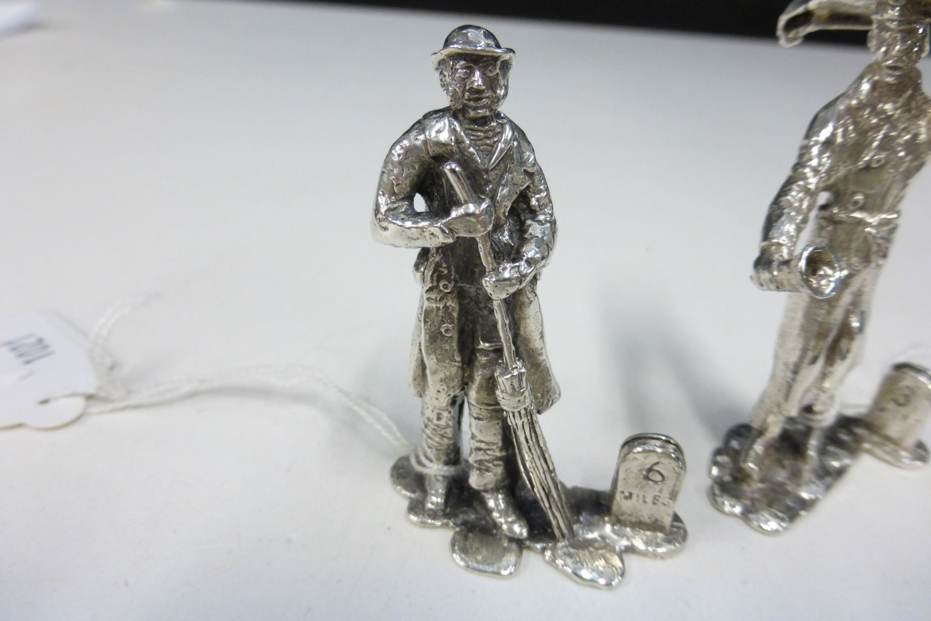 Two hallmarked Solid Silver 'Cries Of London' Menu or Place Card Holders- The Muffin Man (approx - Image 2 of 4