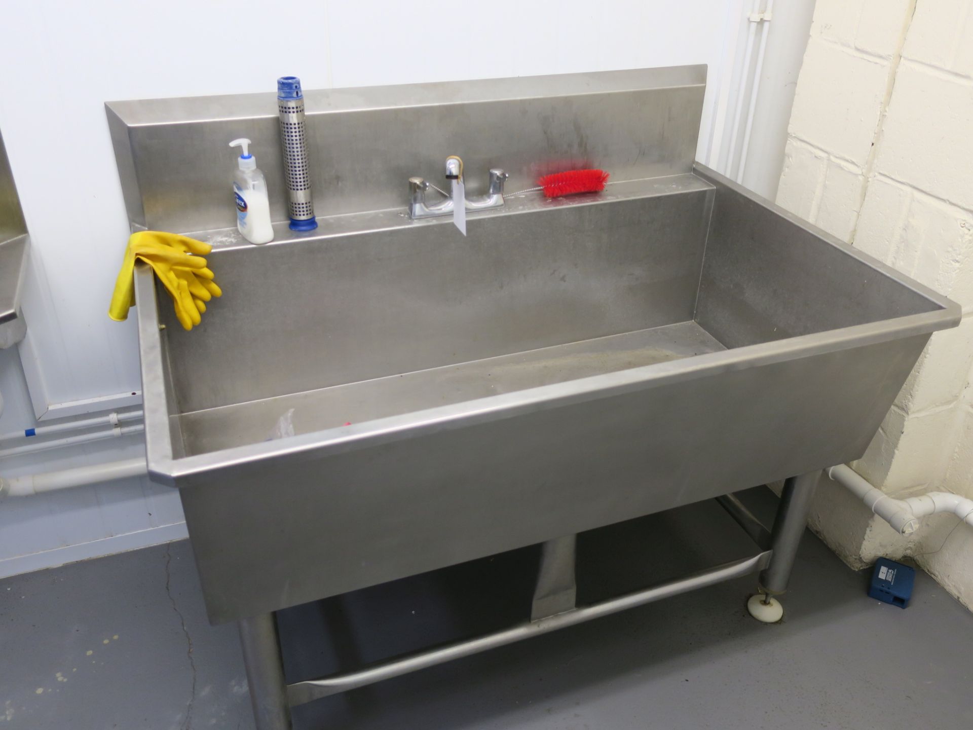 * Stainless Steel Deep Bound Sink with Lever Operated Taps and a Stainless Steel Knee Operated - Image 3 of 3