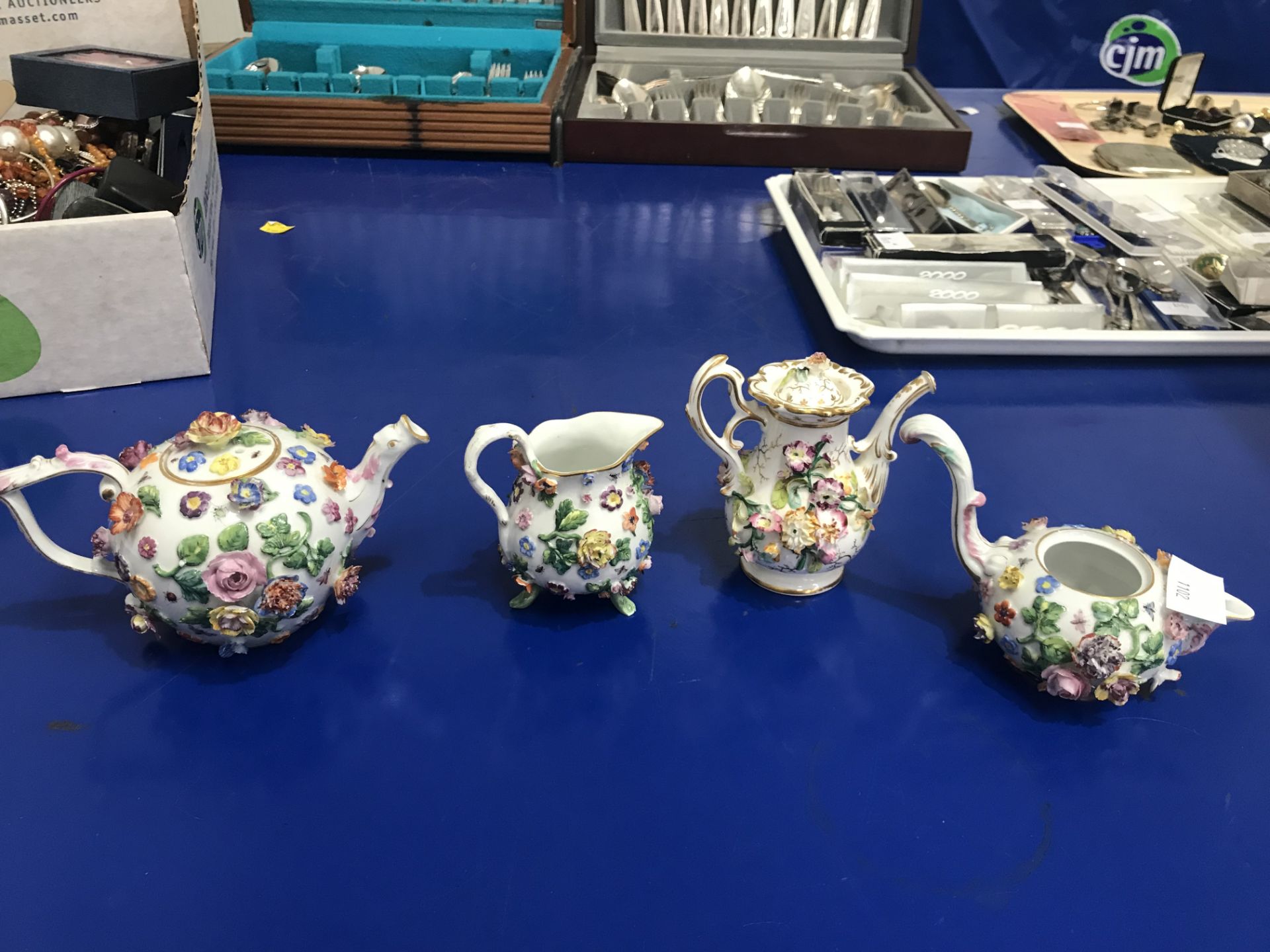 A four piece Meissen Coffee Set along with a Capodimonte figurine (A/F) and two other ceramic - Image 5 of 16