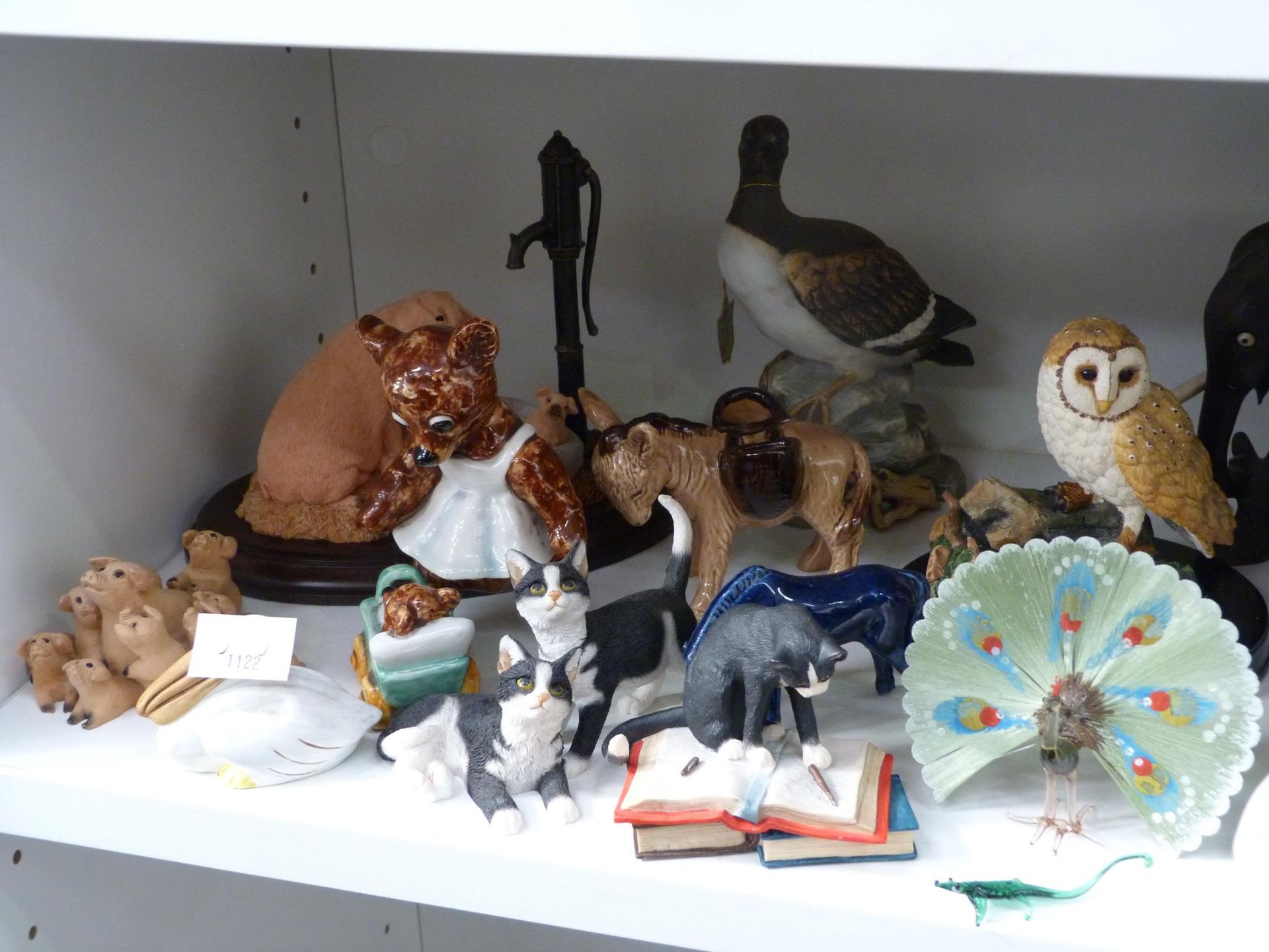 Three shelves to include a selection of Human and Animal Figurines such as five Goebel Children - Image 9 of 13