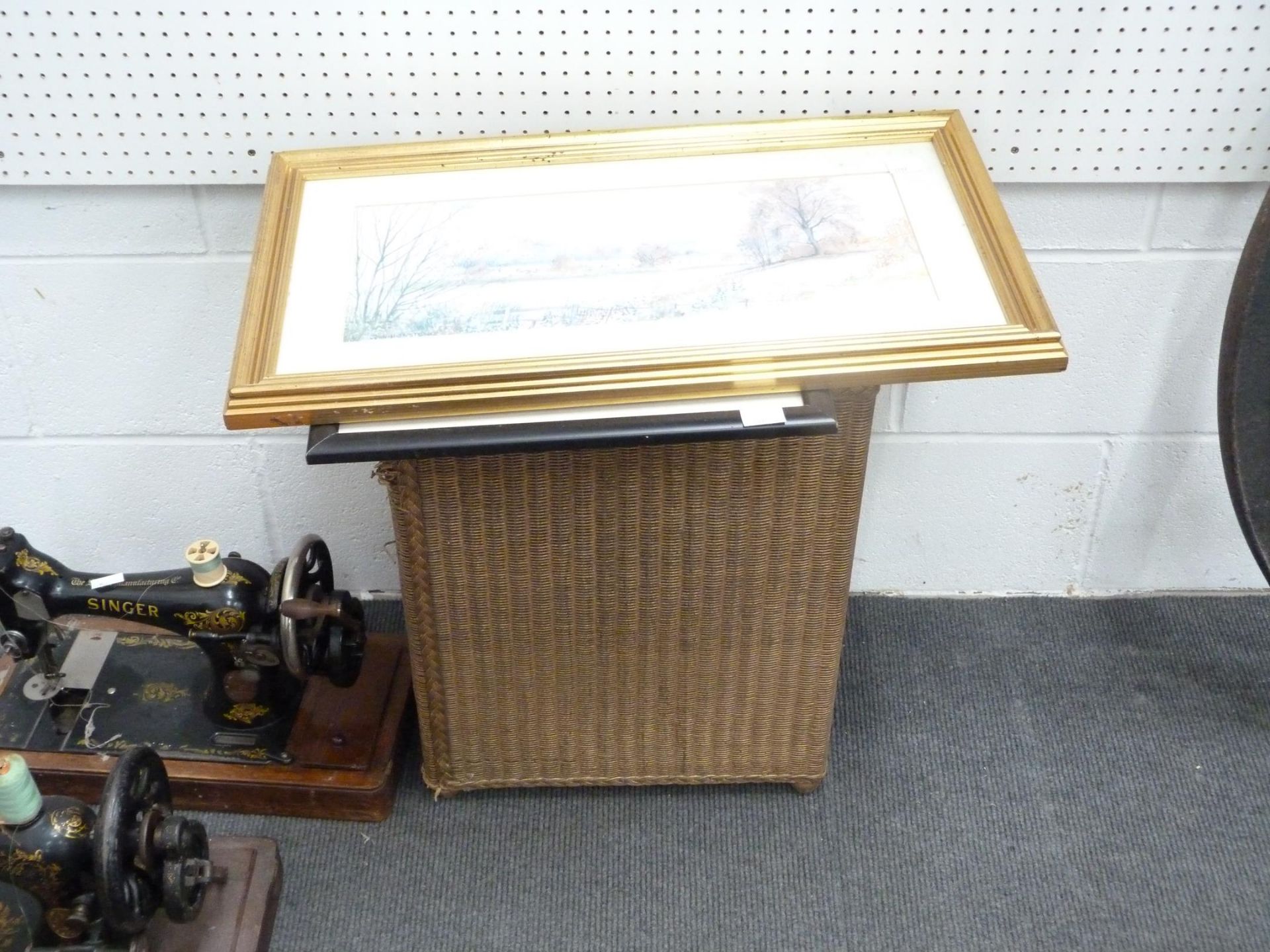 Mixed selection of items to include Three Lloyd Loom Style Stores, A Green example with Glass Top, - Image 4 of 4