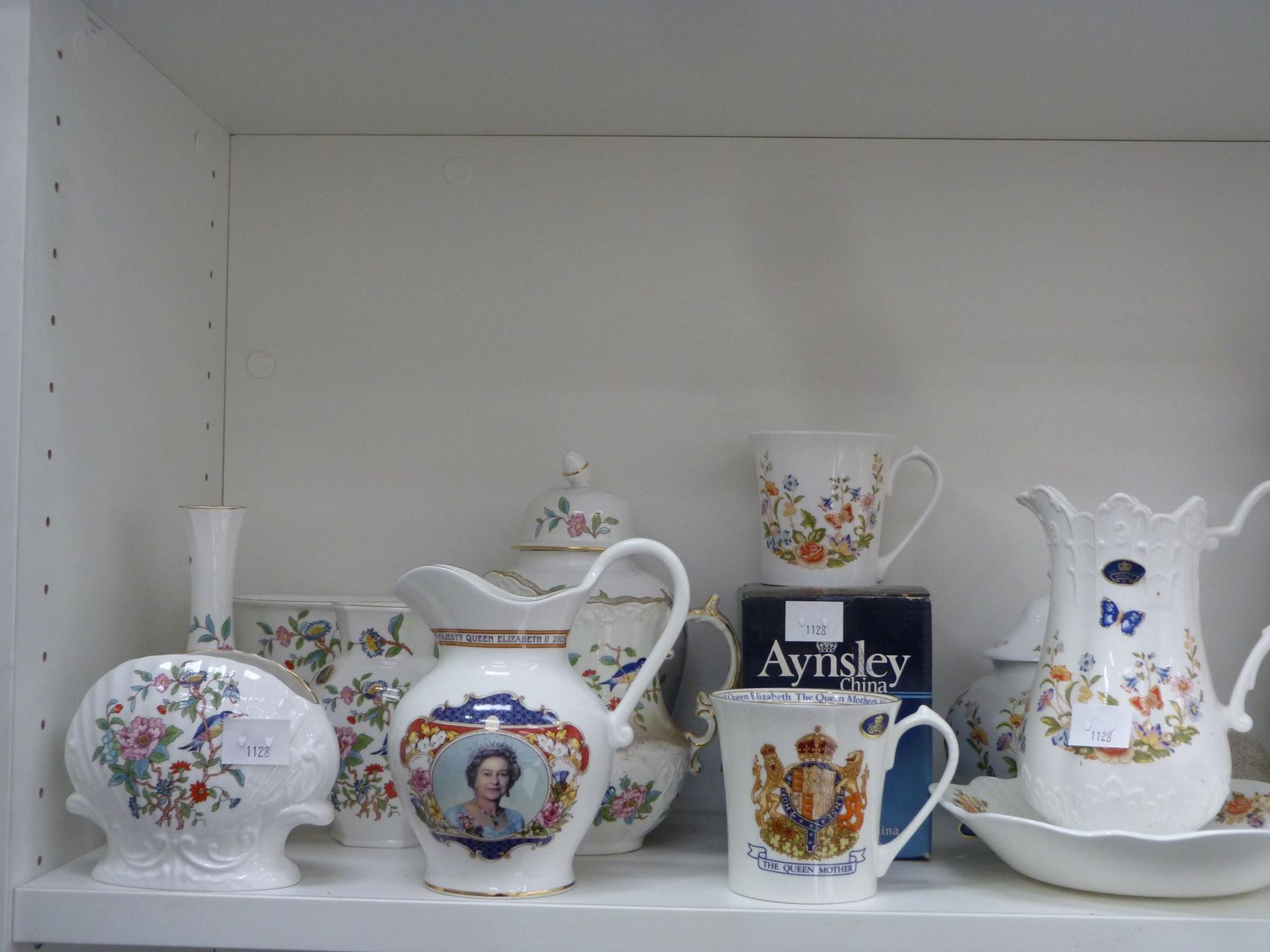 A shelf to contain an assortment of Aynsley ceramics including 'Cottage Garden', Pembroke and - Image 2 of 2