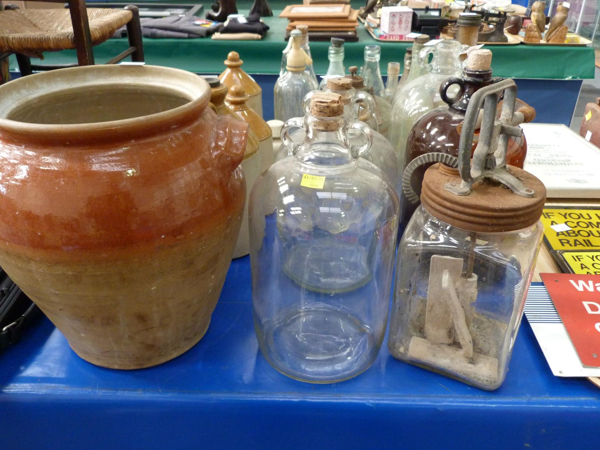 An Early Glass/Metal Butter Churn (a/f), W.T.Brumpton - Scunthorpe 1926 Earthernware Bottle, four - Image 2 of 2