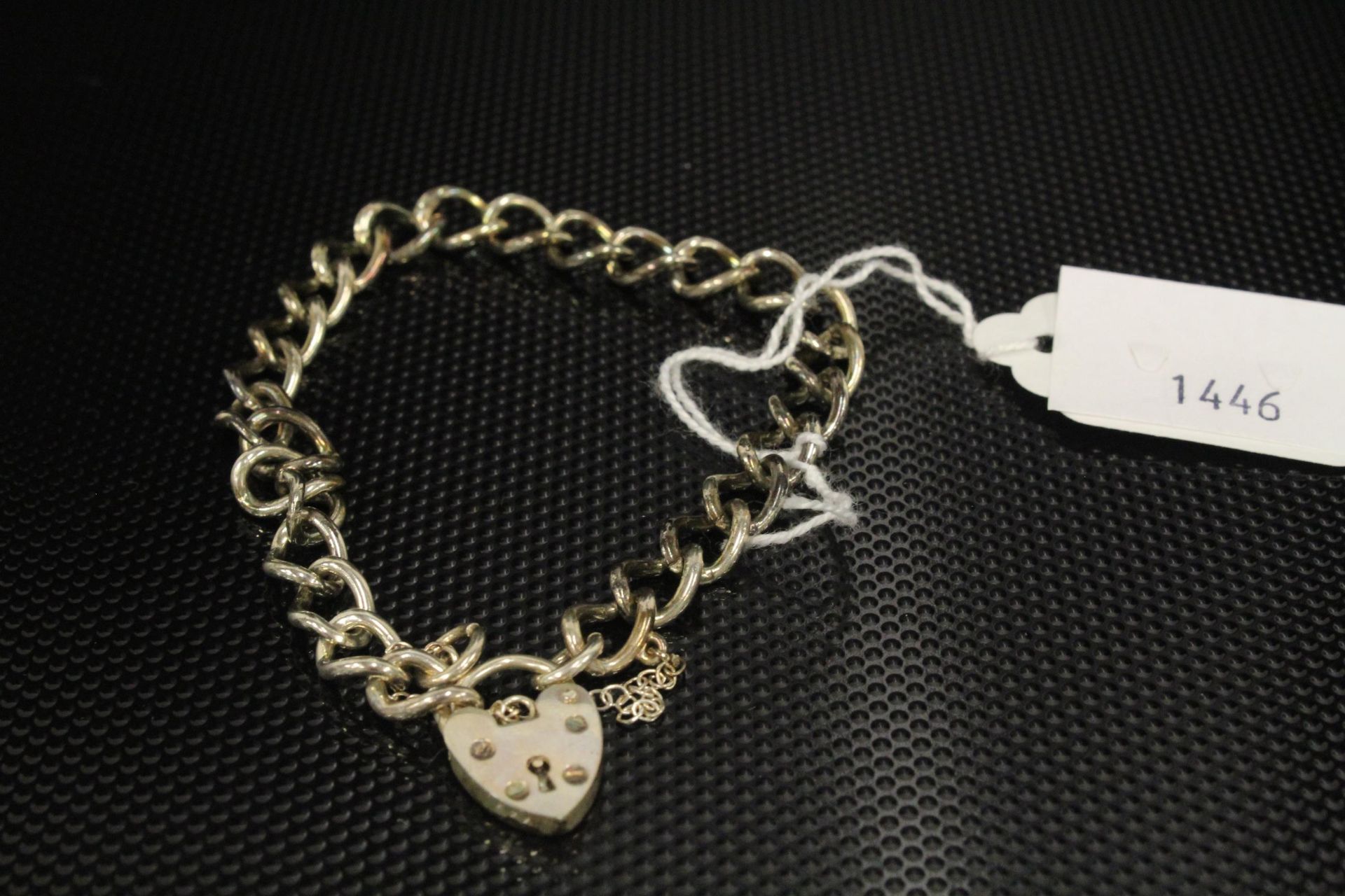 A · 925 Silver fancy link long Neck Chain 76cm and a Silver (?) Chain Bracelet with a heart shape - Image 3 of 4