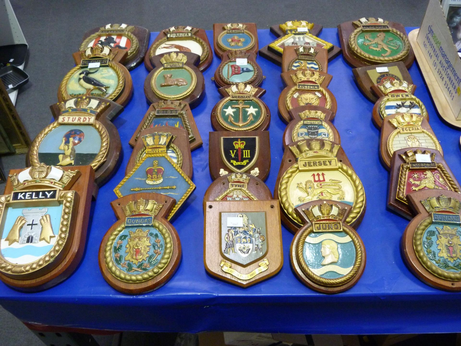 A selection of over twenty five Maritime Plaques of assorted shapes and sizes including Tyne,