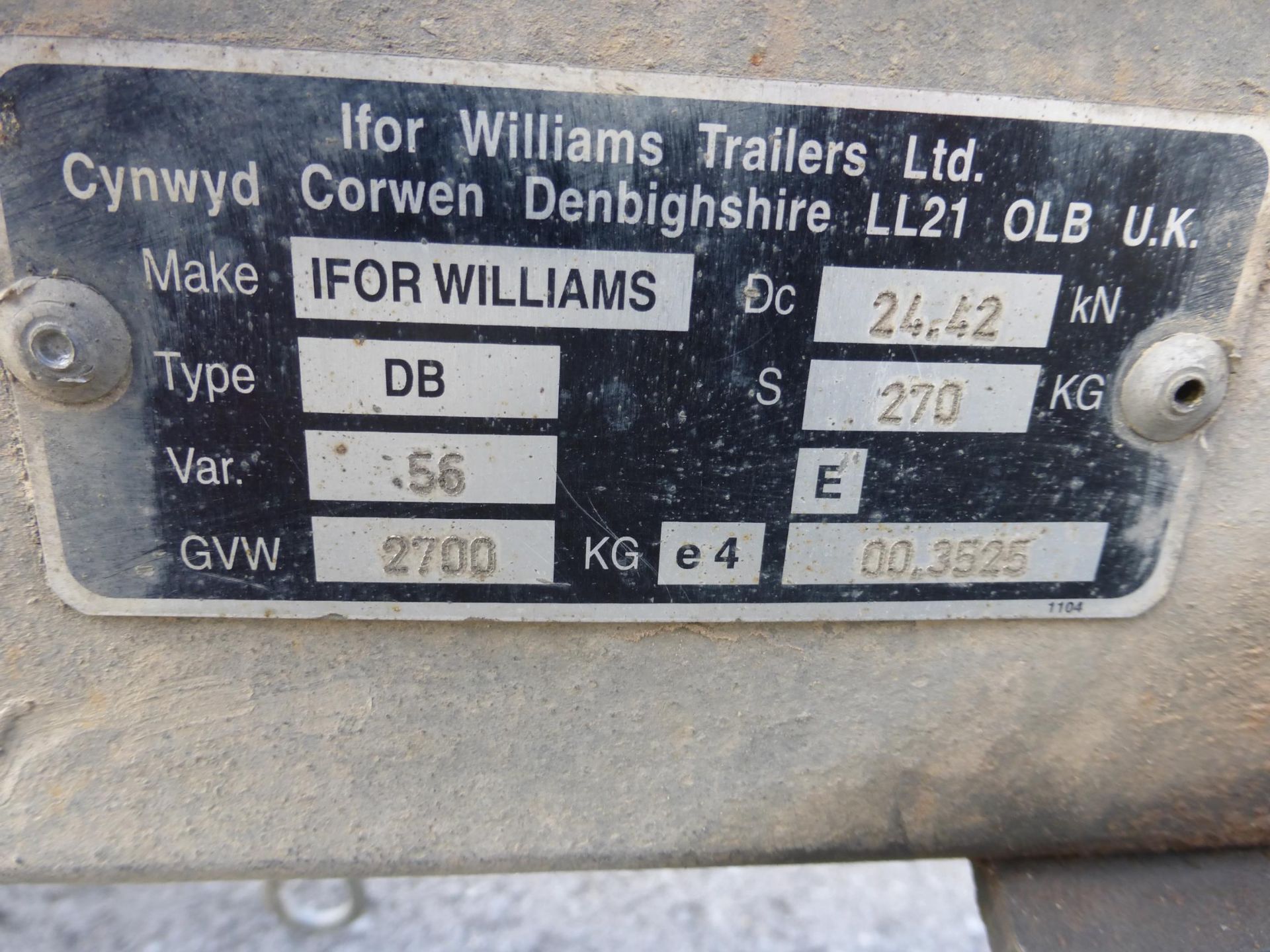 Ifor Williams 2013 Type DB56 GH94 Galvanised Twin Axle Plant Trailer. Vin No: SCK600000C0619020, - Image 8 of 10