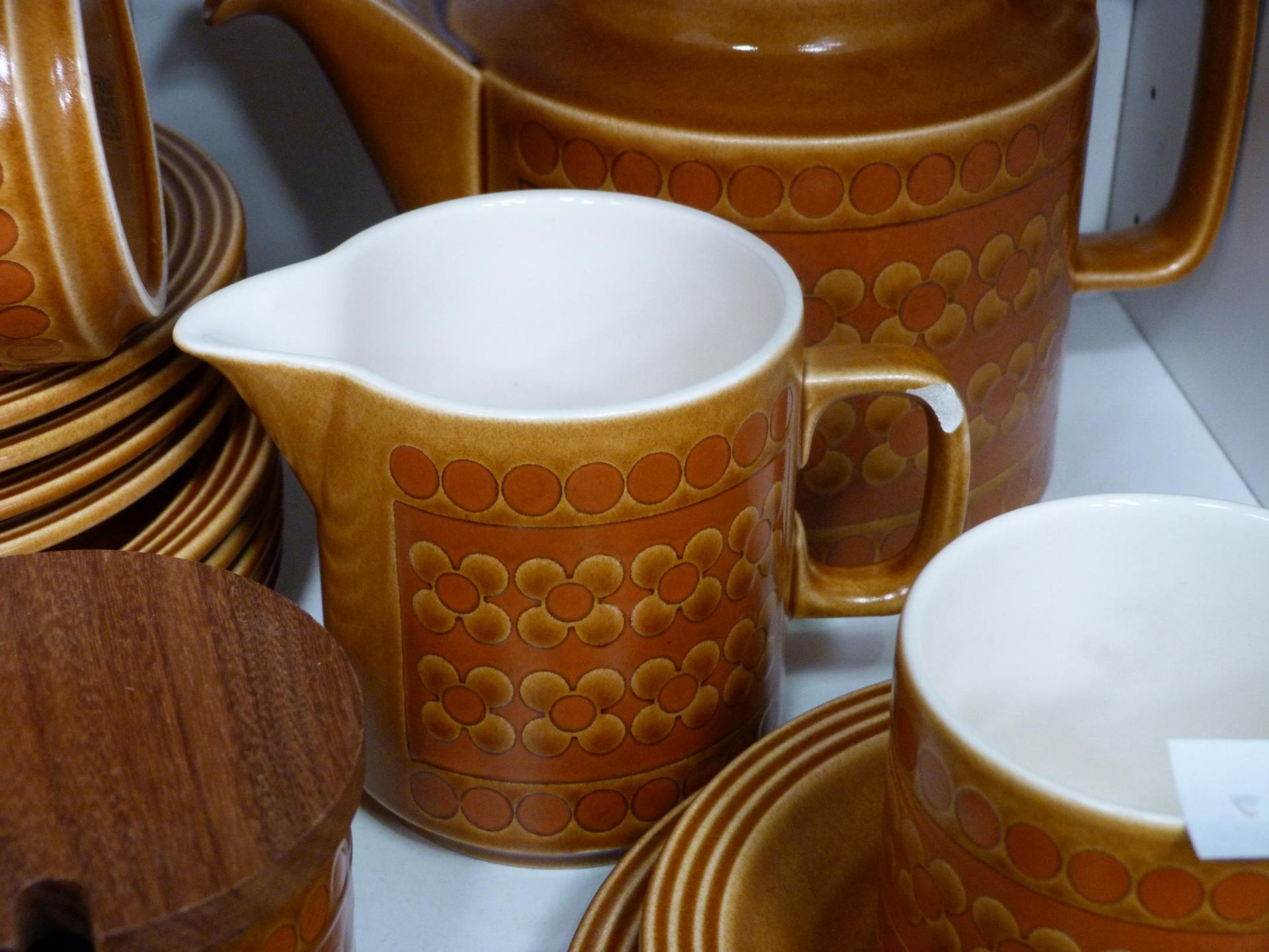 A 'Full Set' of Hornsea 'Saffron' Pottery to include a coffee , Tea and Dinner Service (chipped milk - Image 3 of 4