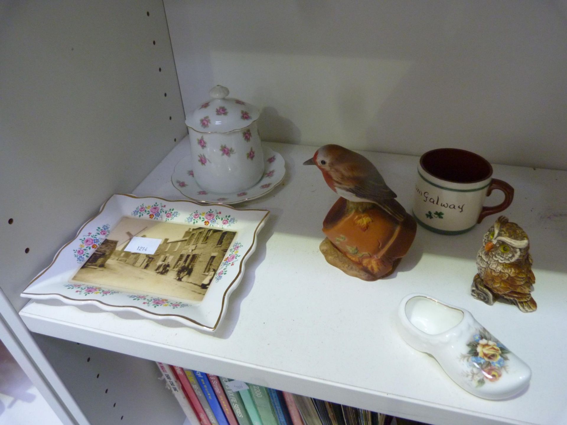 Three shelves of collectable items to include:- Metal Tea Tray Depicting Constable's 'The Hay Wain', - Image 6 of 7