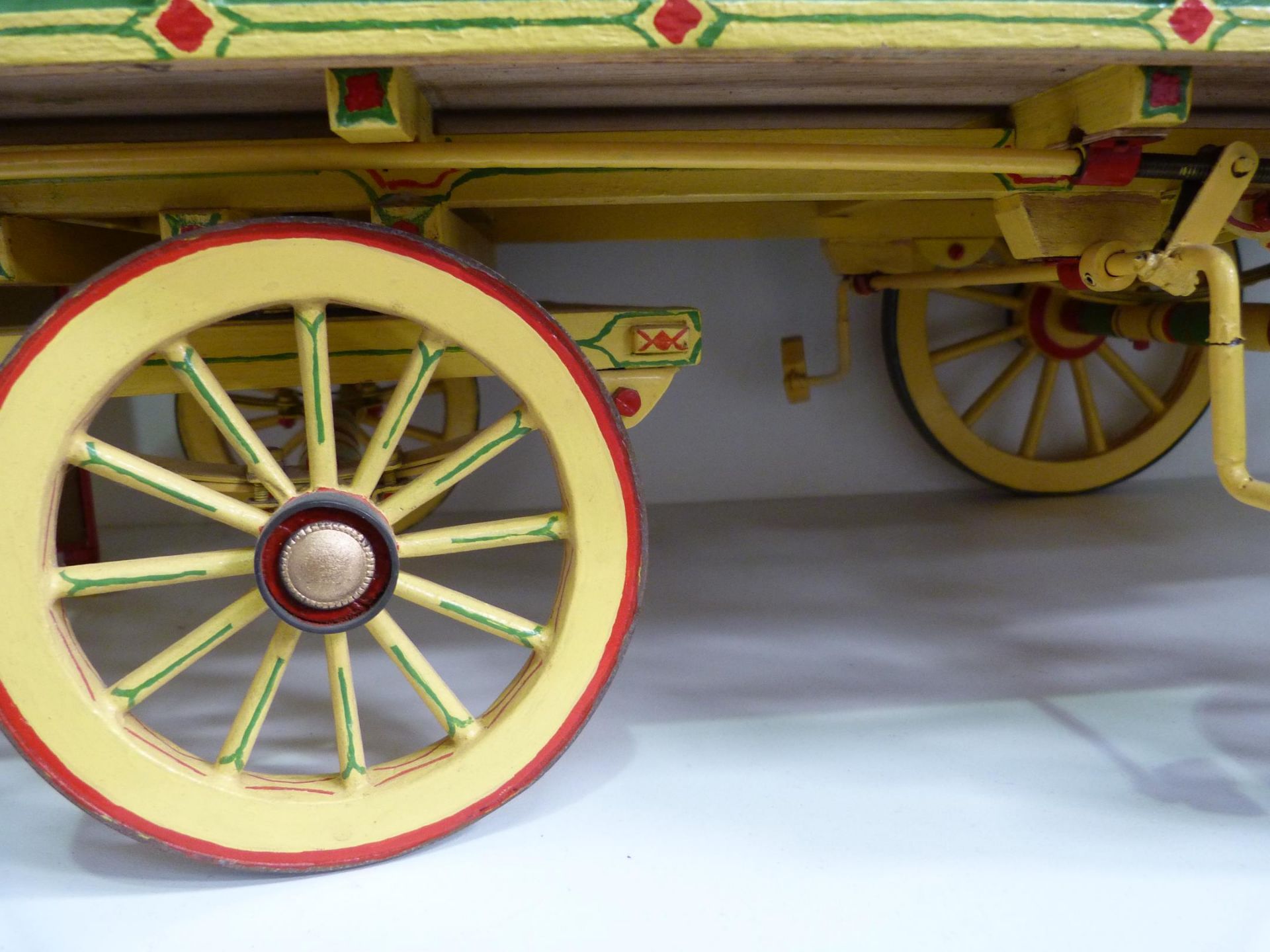 A Large Scratch Built four wheeled Gypsy Caravan, Fitted out and decorated (H42cm, W30cm, L79cm) ( - Image 9 of 11