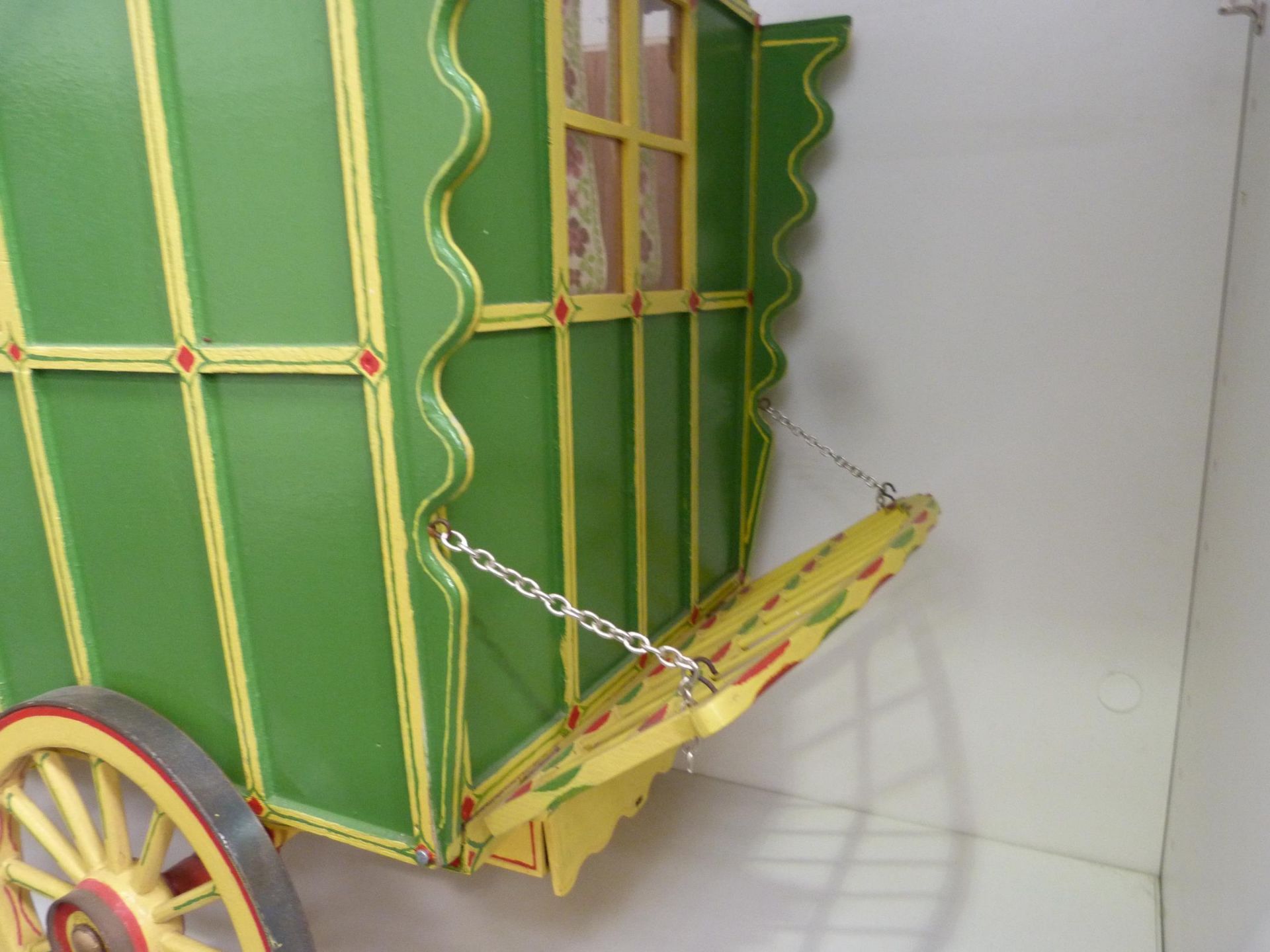 A Large Scratch Built four wheeled Gypsy Caravan, Fitted out and decorated (H42cm, W30cm, L79cm) ( - Image 7 of 11