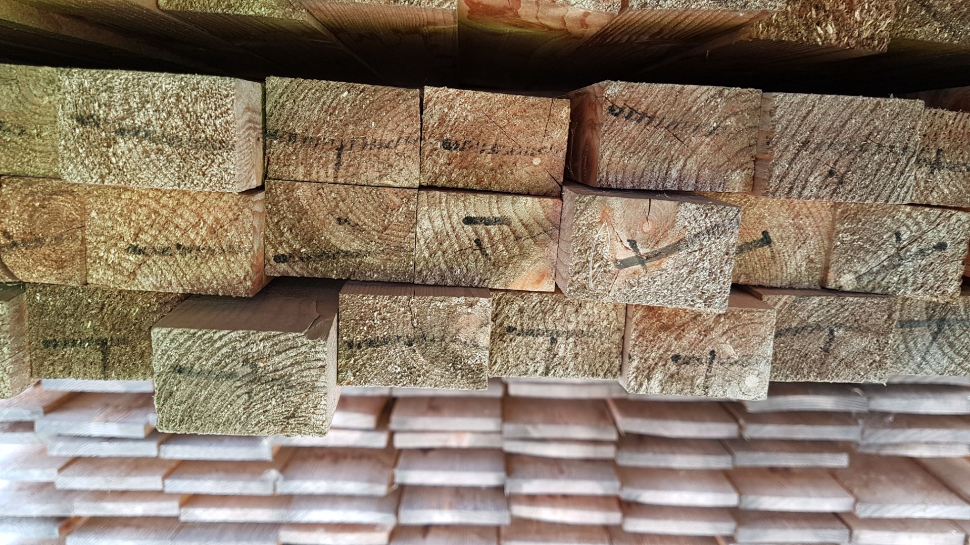 * 32x50 (30x45), planed square edge, 96 pieces @ 3300mm. Sellers ref. MX0045. This lot is located at