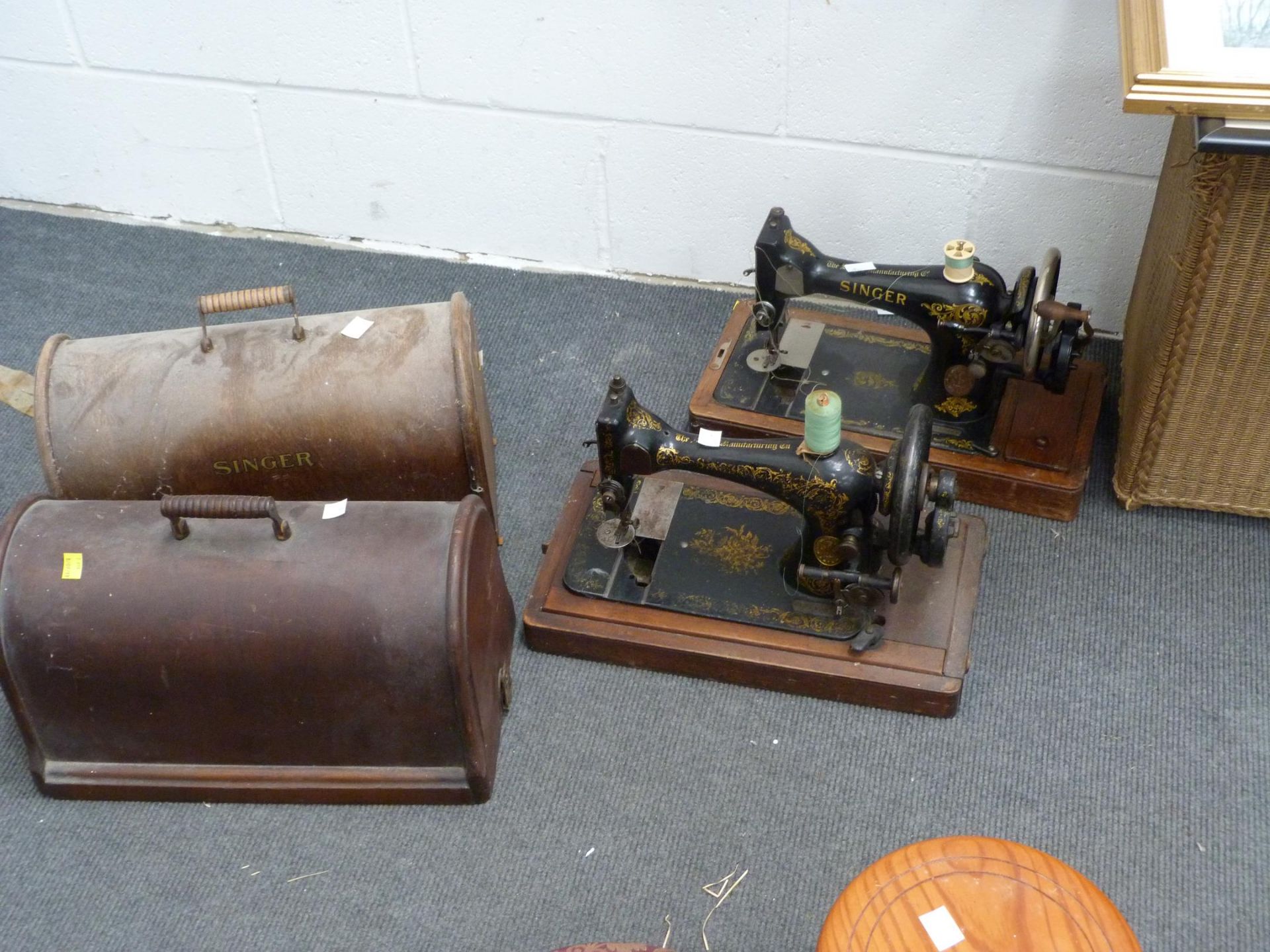 Mixed selection of items to include Three Lloyd Loom Style Stores, A Green example with Glass Top, - Image 3 of 4