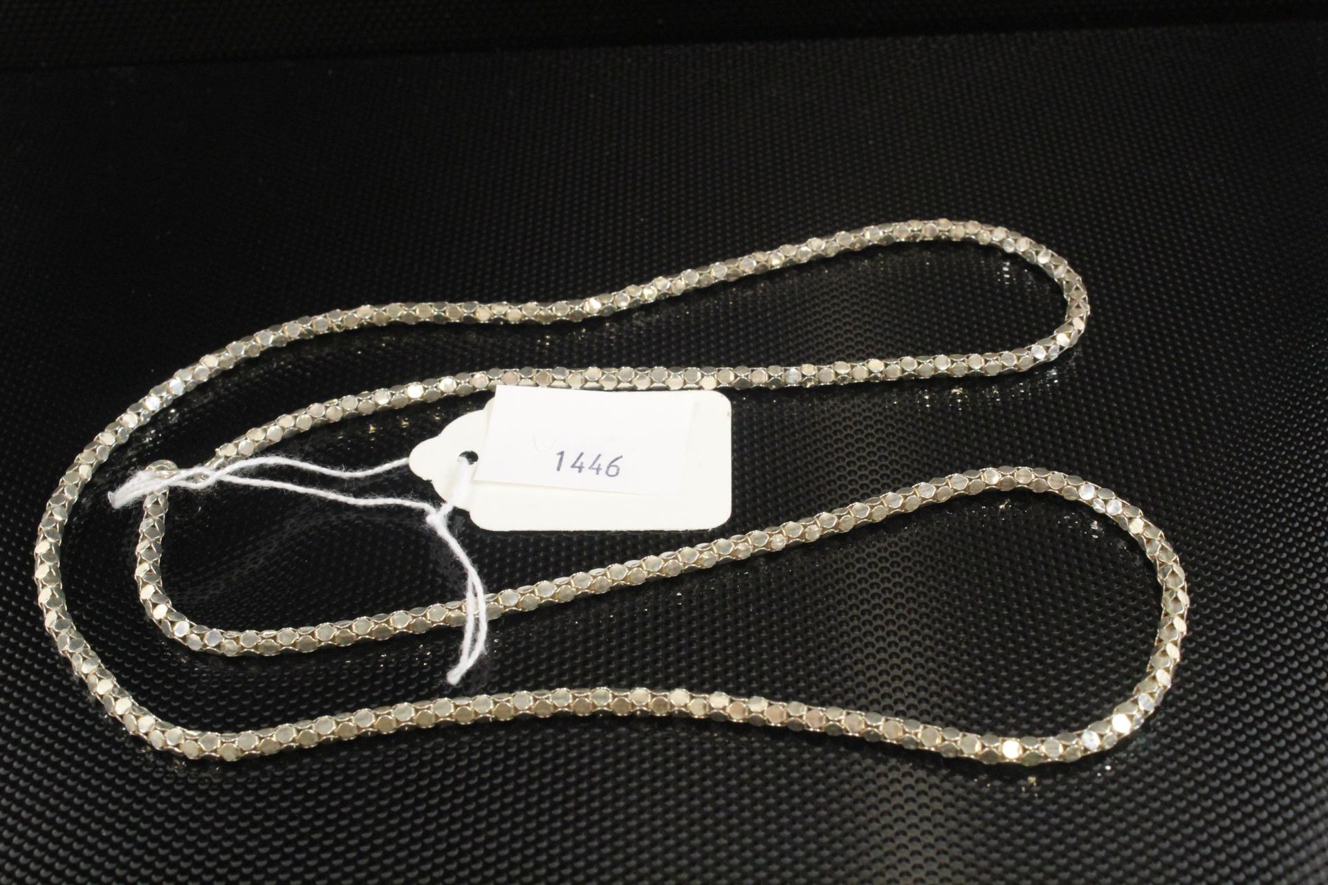 A · 925 Silver fancy link long Neck Chain 76cm and a Silver (?) Chain Bracelet with a heart shape